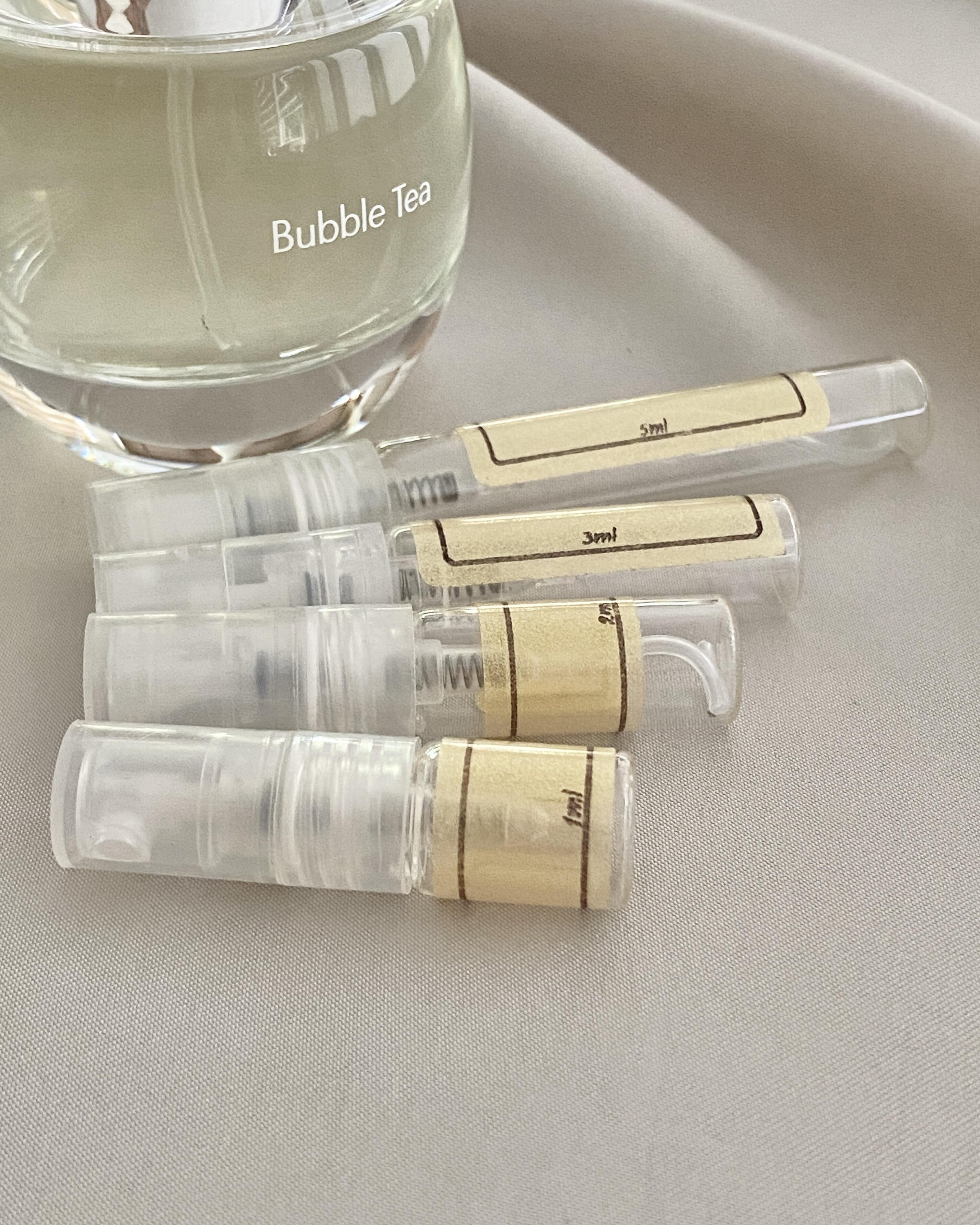 d'Annam Bubble Tea with sample bottles