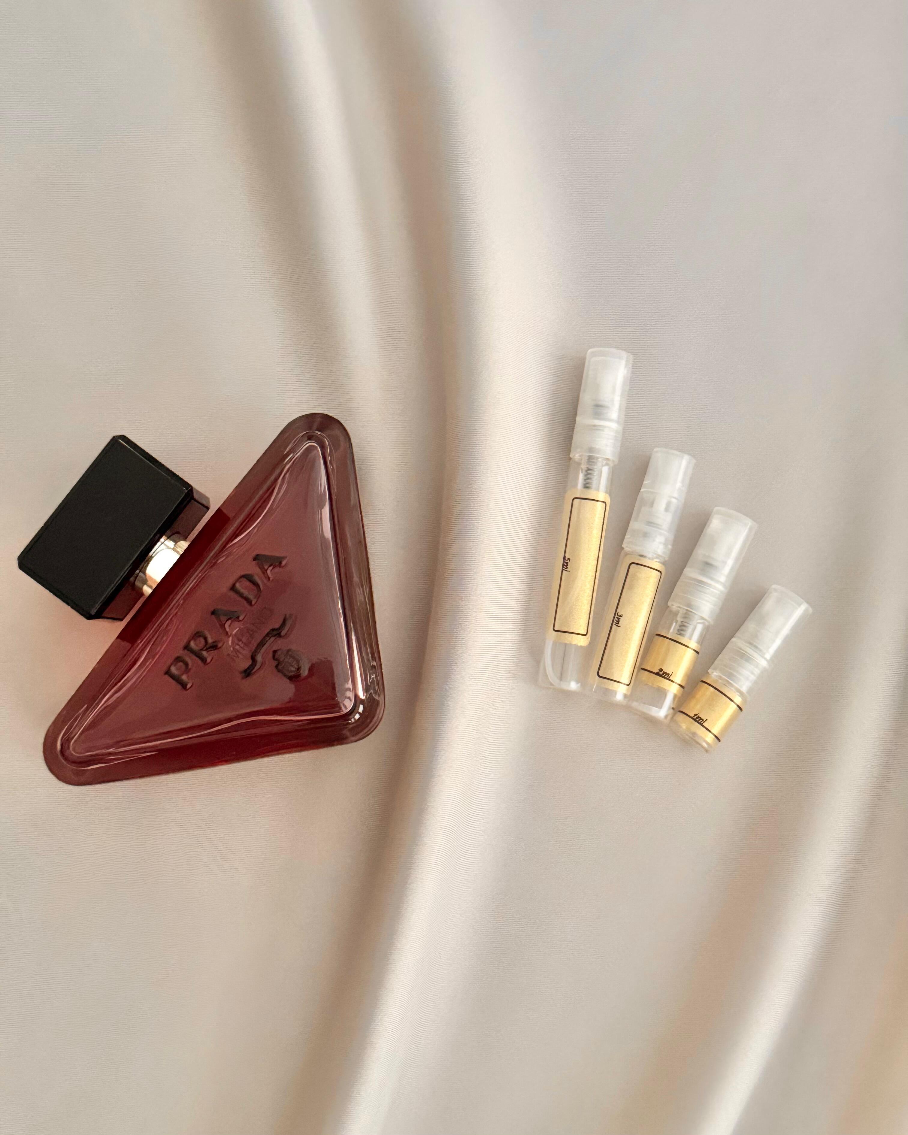 Prada Paradoxe Sweet Chemistry with sample bottles