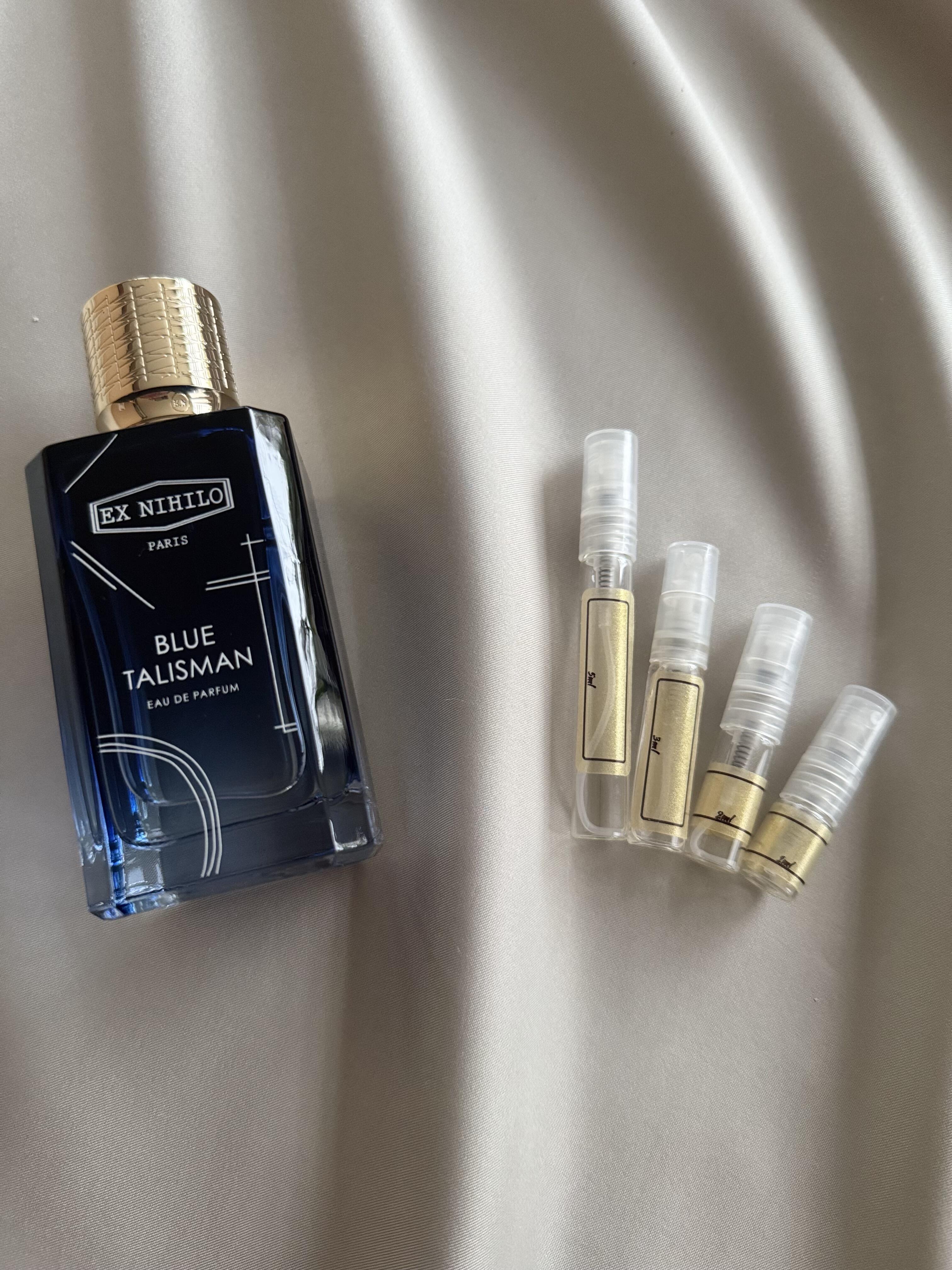 Ex Nihilo Blue Talisman perfume with sample bottles