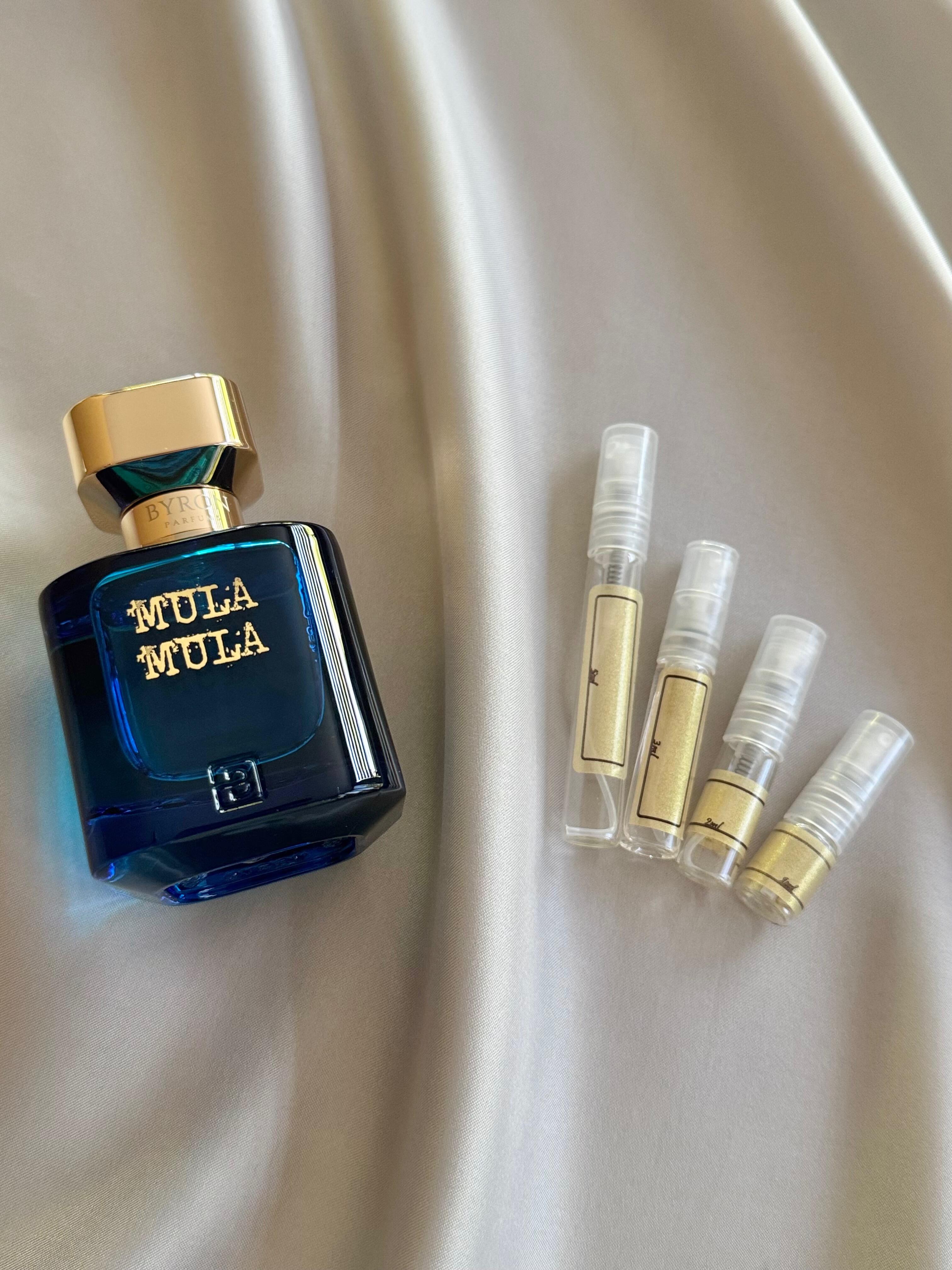 Byron Parfums Mula Mula with sample bottles