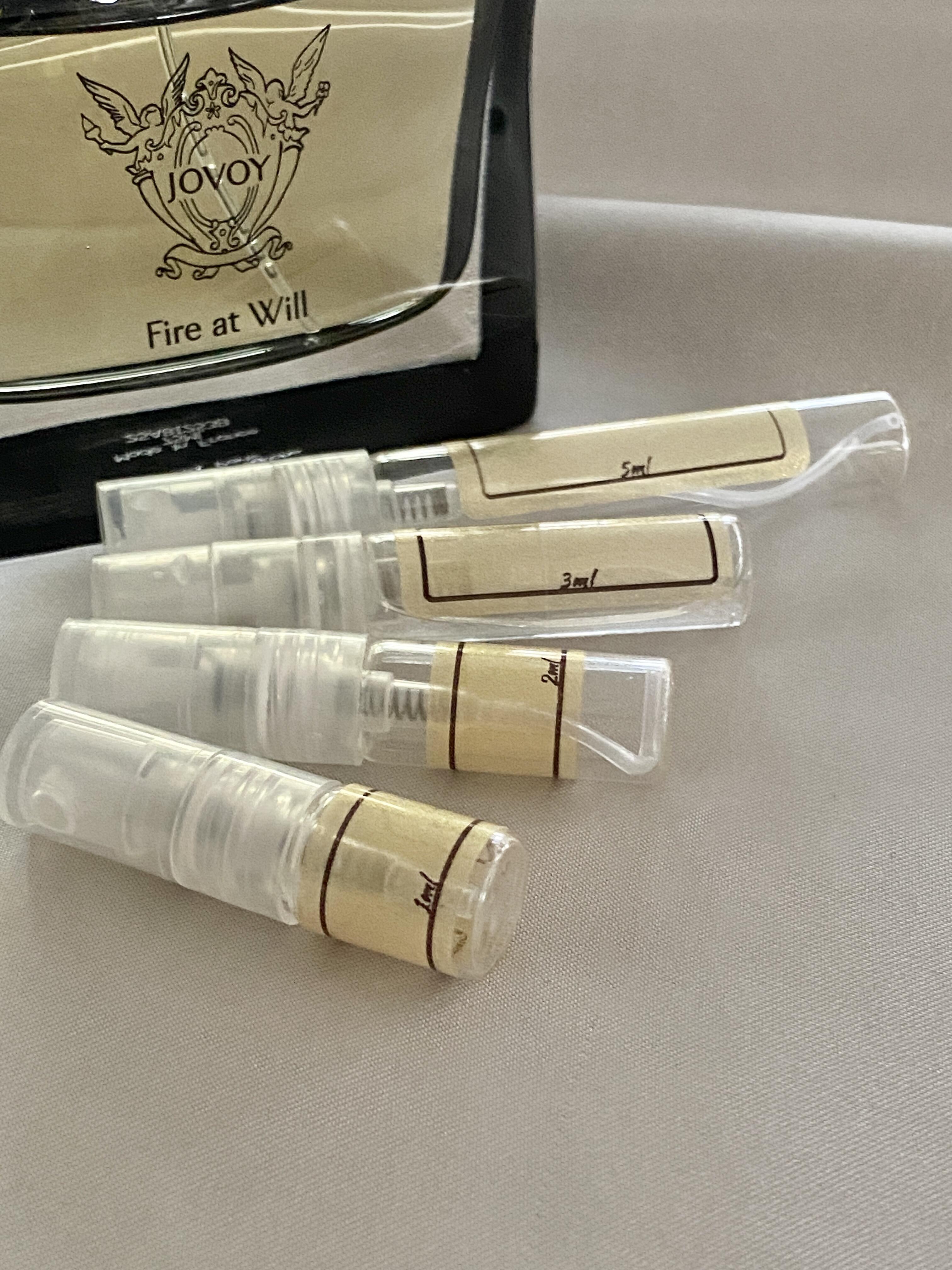 Jovoy Fire at Will and sample bottles