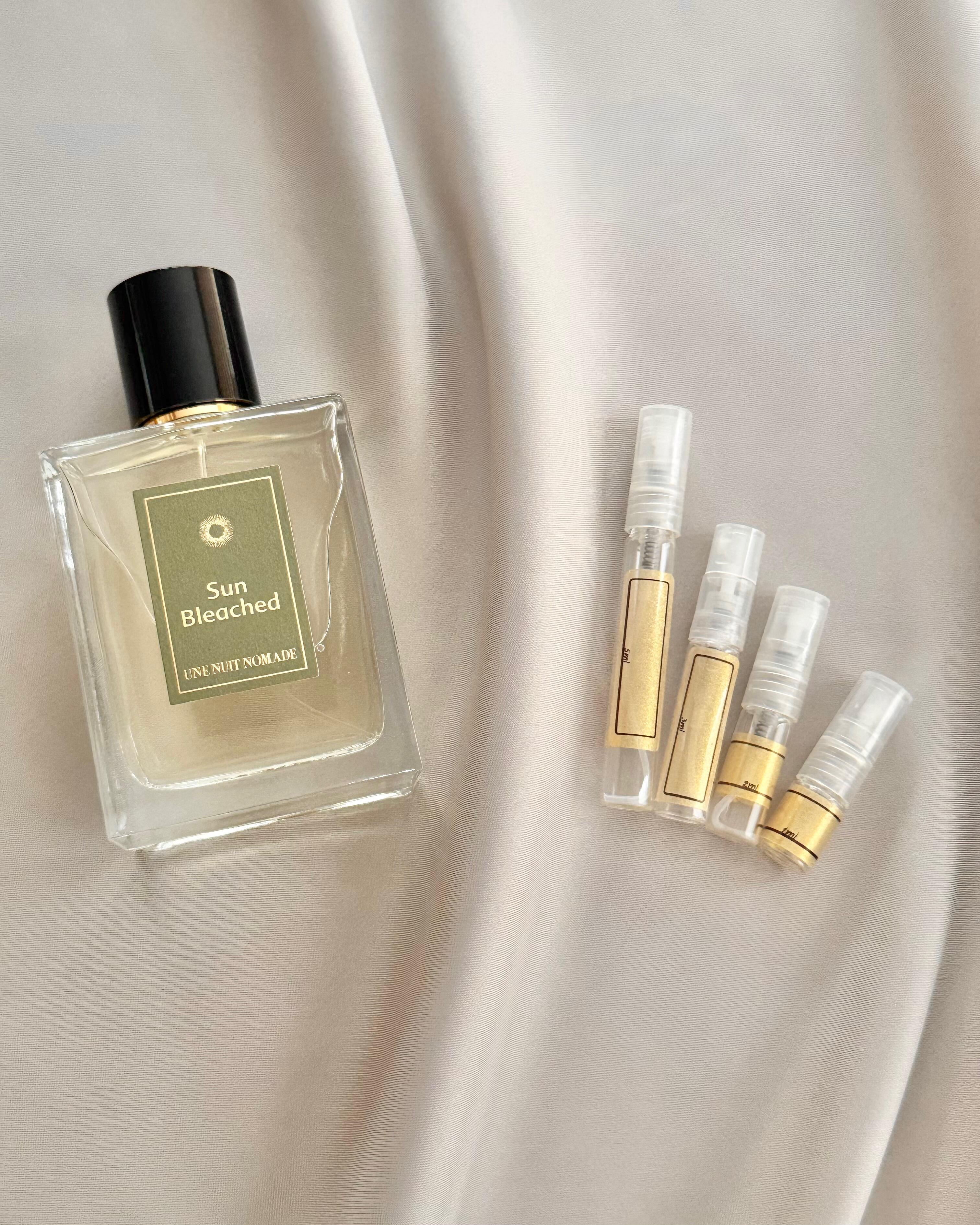 Une Nuit Nomade Sun Bleached with sample bottles