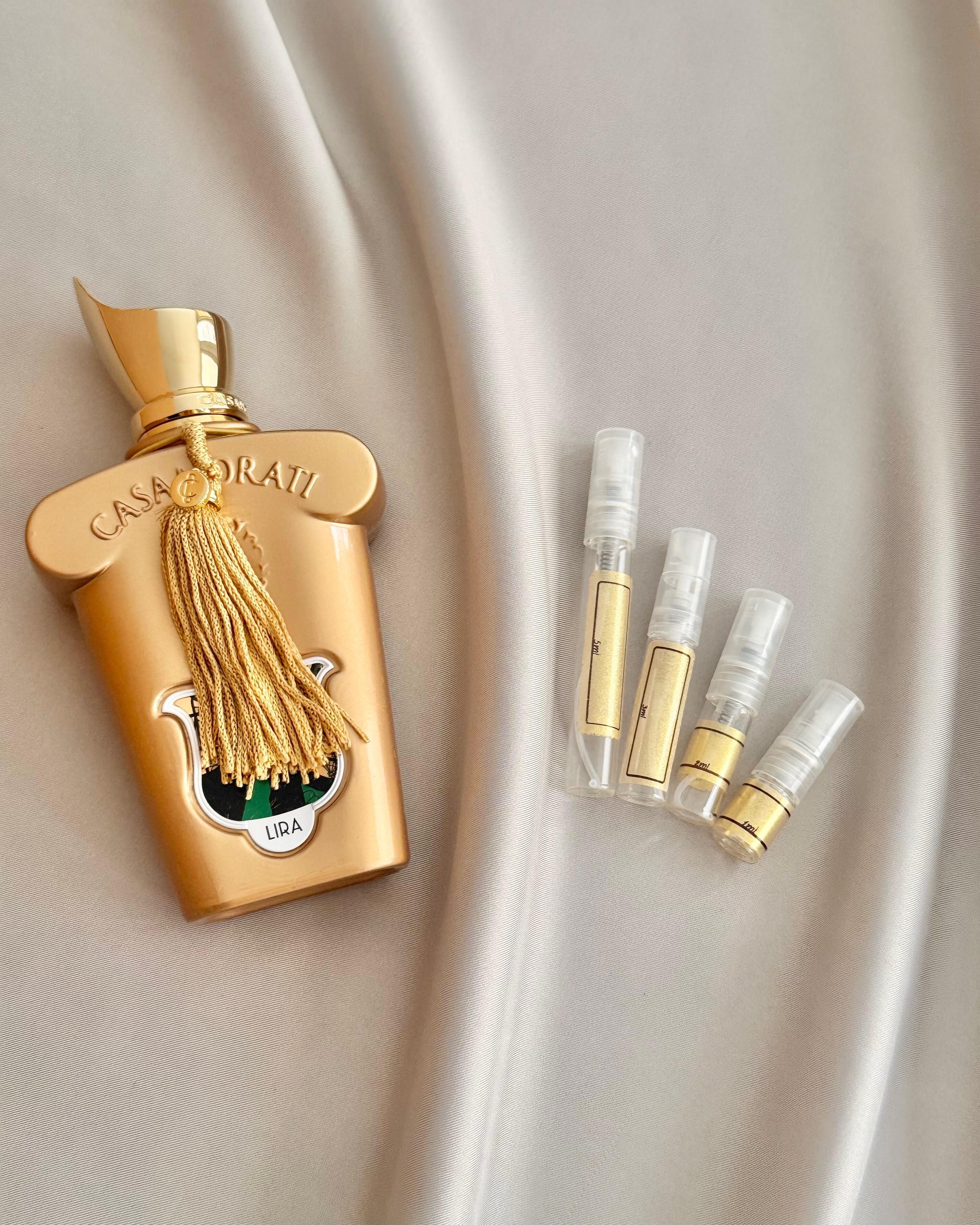 Xerjoff Lira with sample bottles