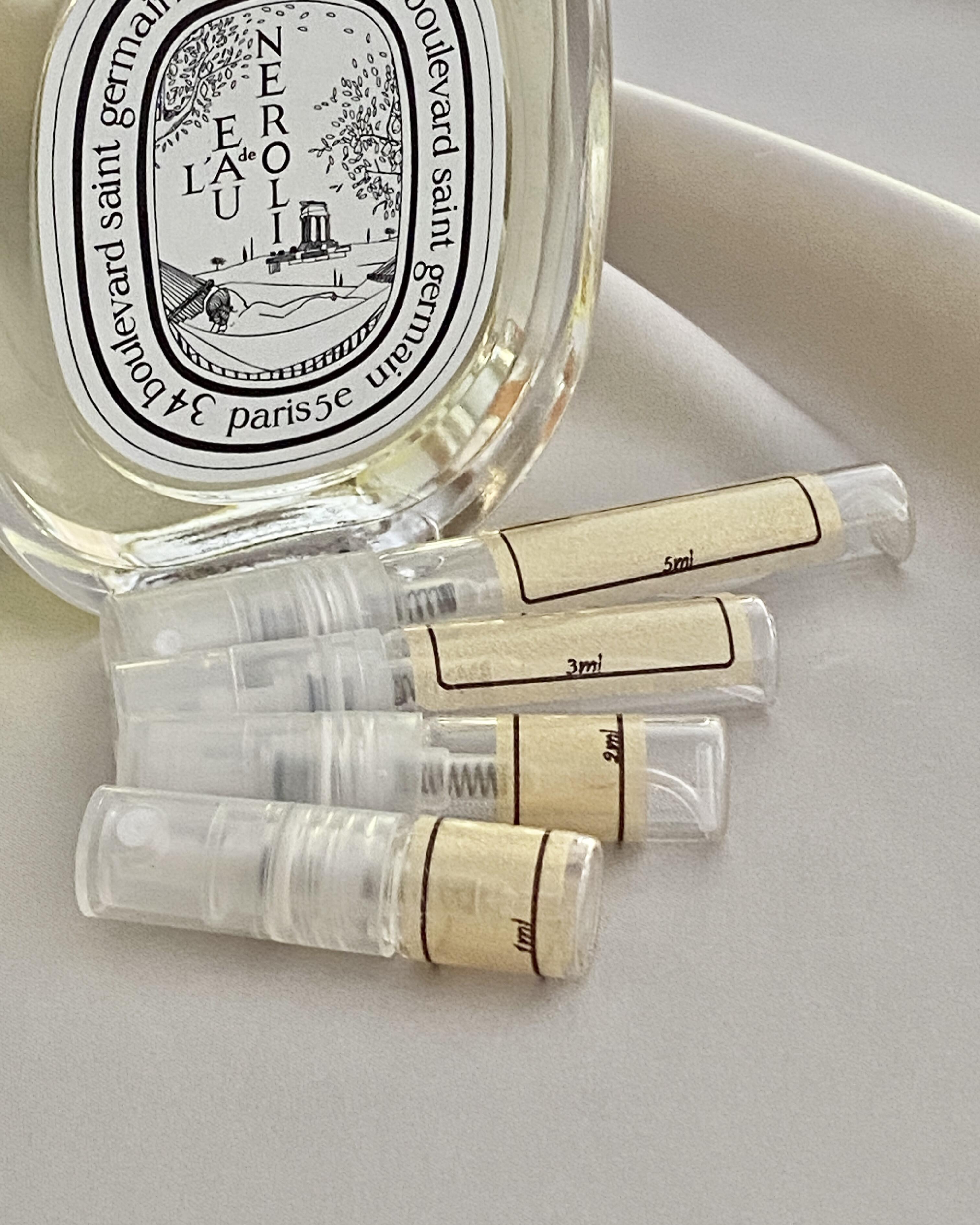 Diptyque L'Eau de Neroli and sample bottles