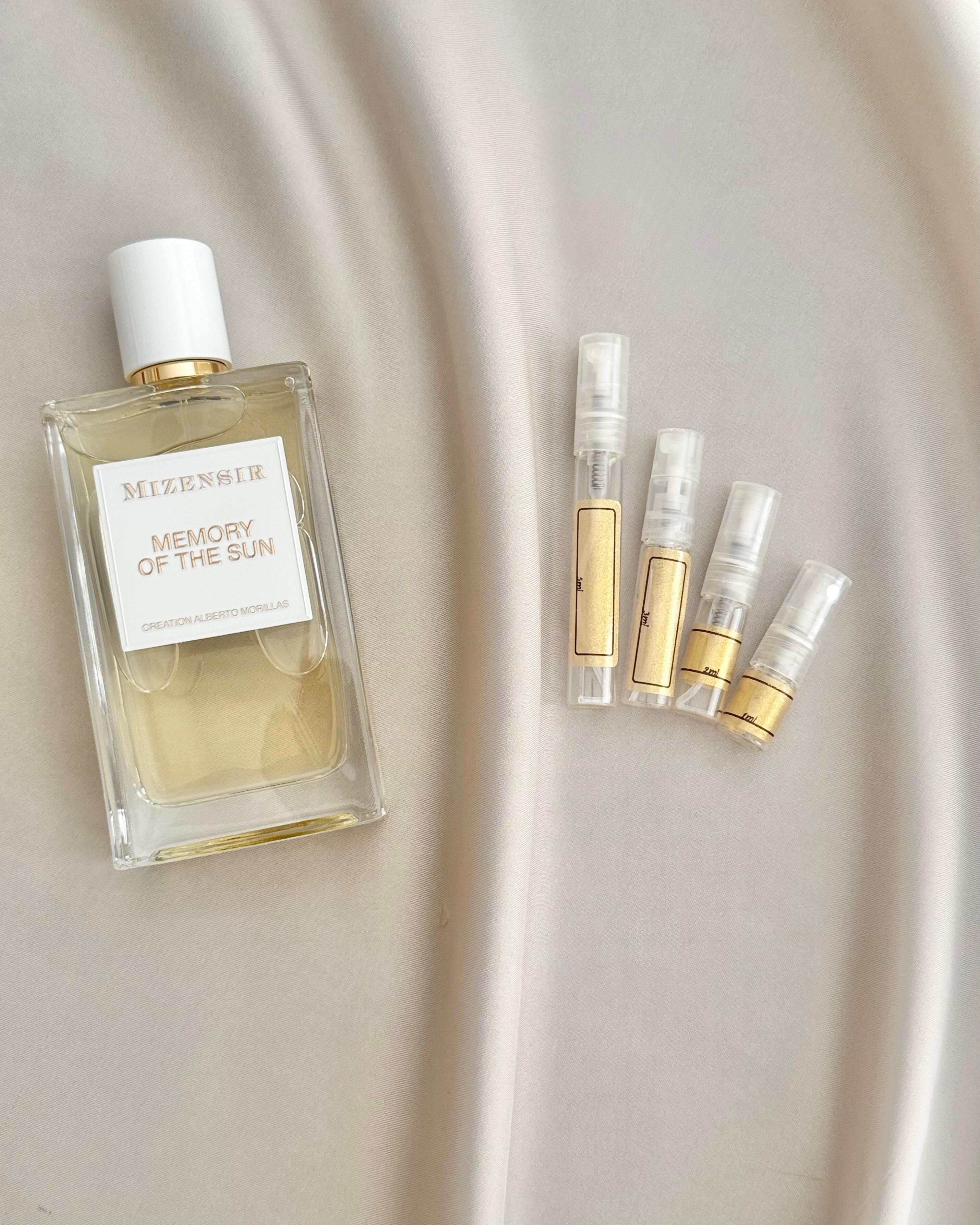 Mizensir Memory of the Sun with sample bottles