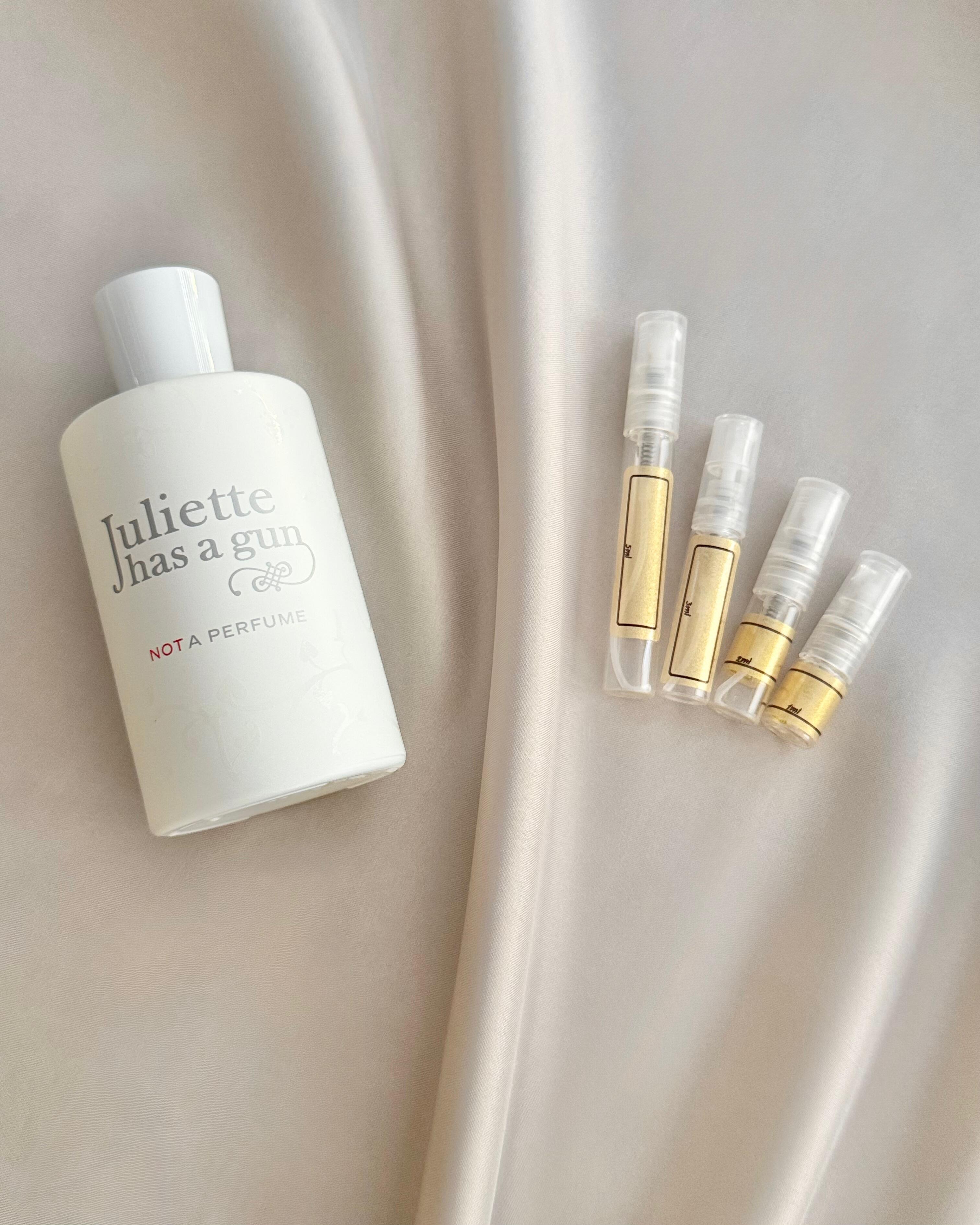 Juliette has a Gun Not a Perfume with sample bottles