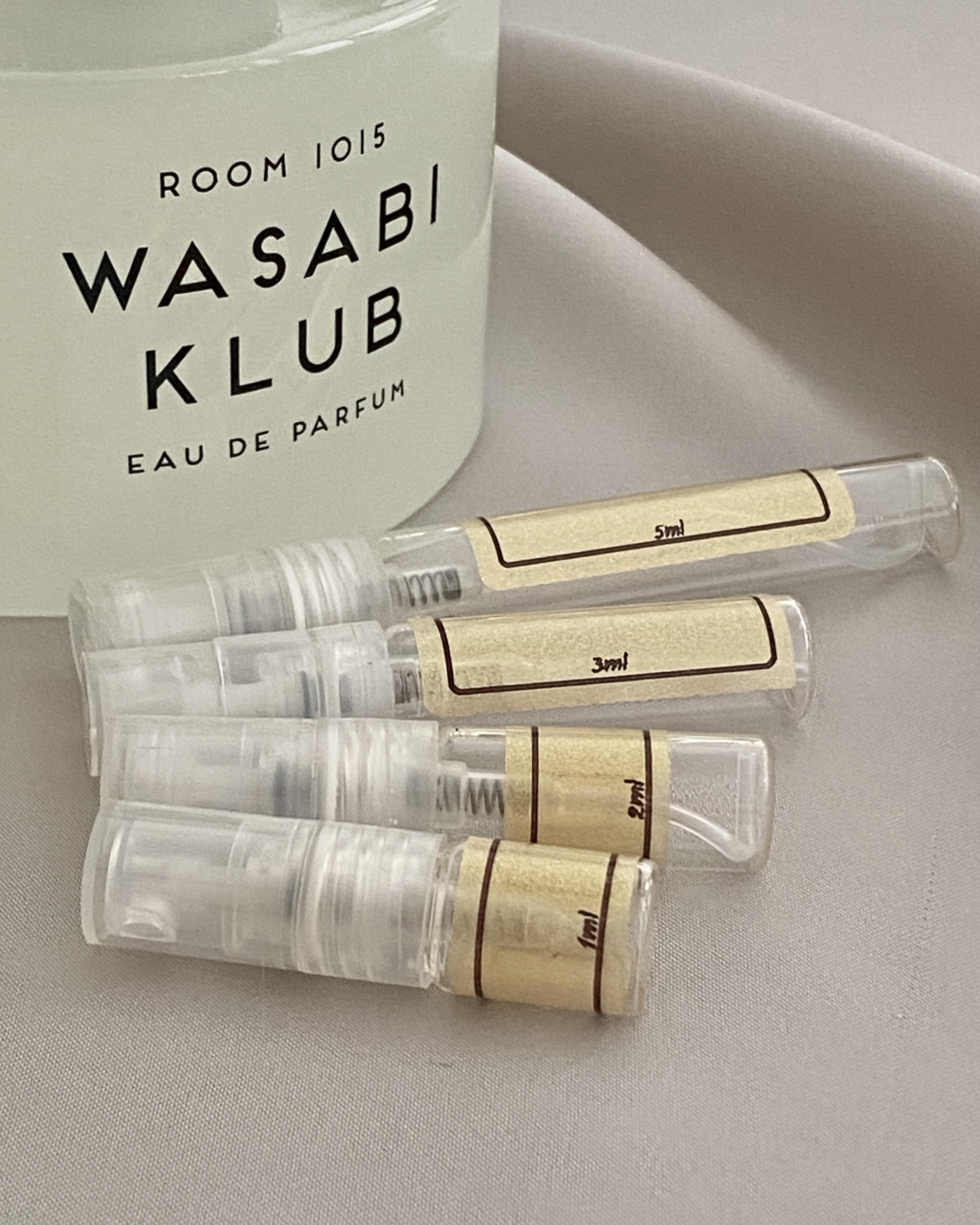 Room 1015 Wasabi Klub with sample bottles