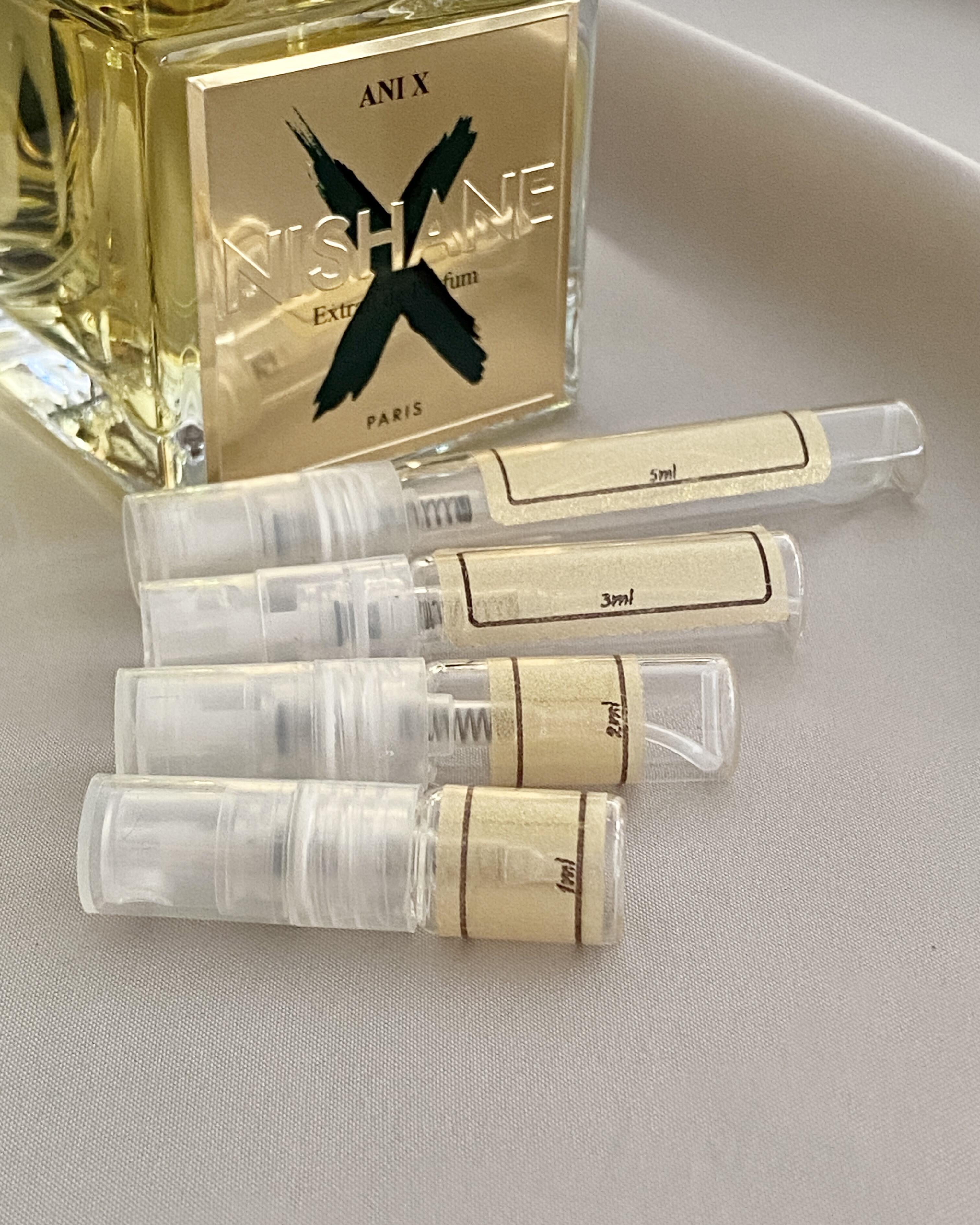 Nishane Ani X and sample bottles