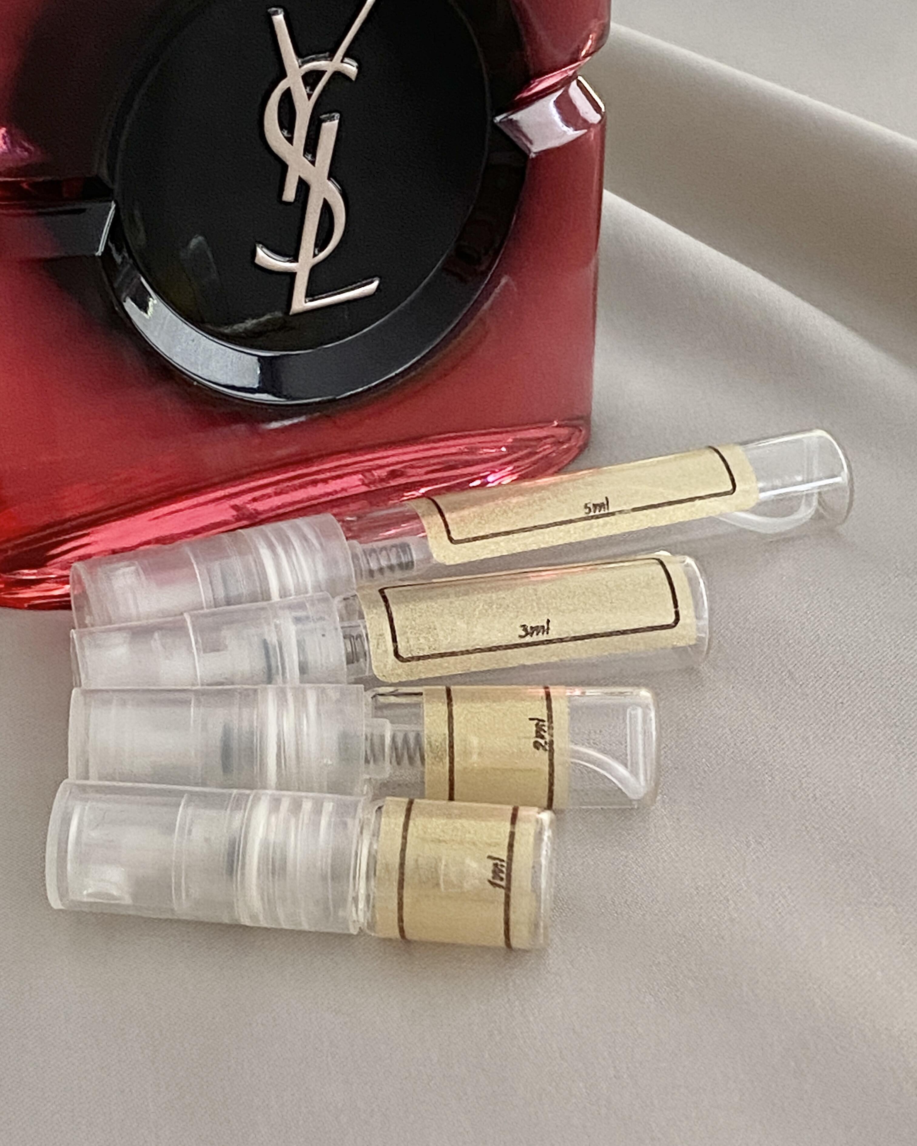 Yves Saint Laurent Black Opium Pink Glaze and sample bottles