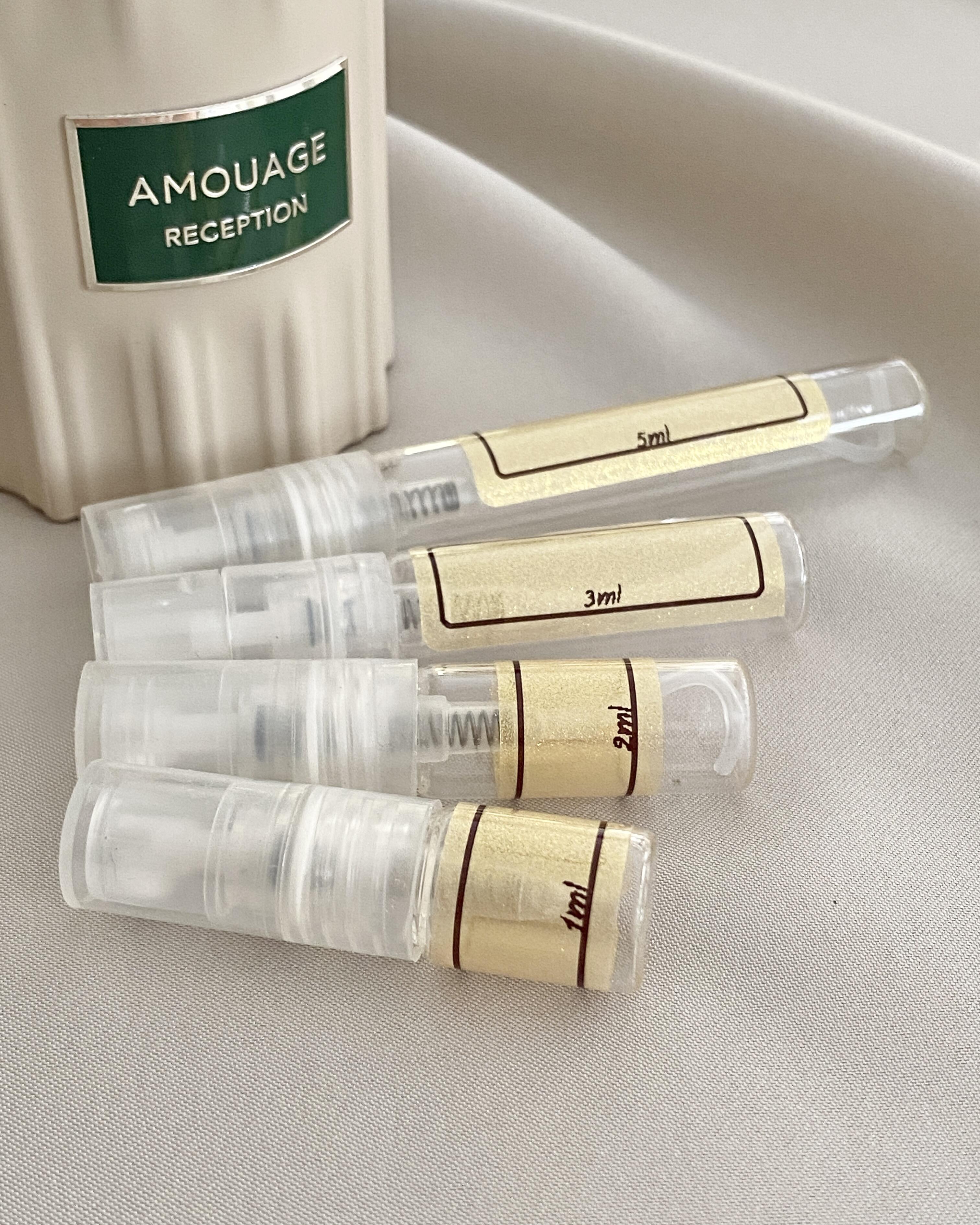 Amouage Reception and sample bottles