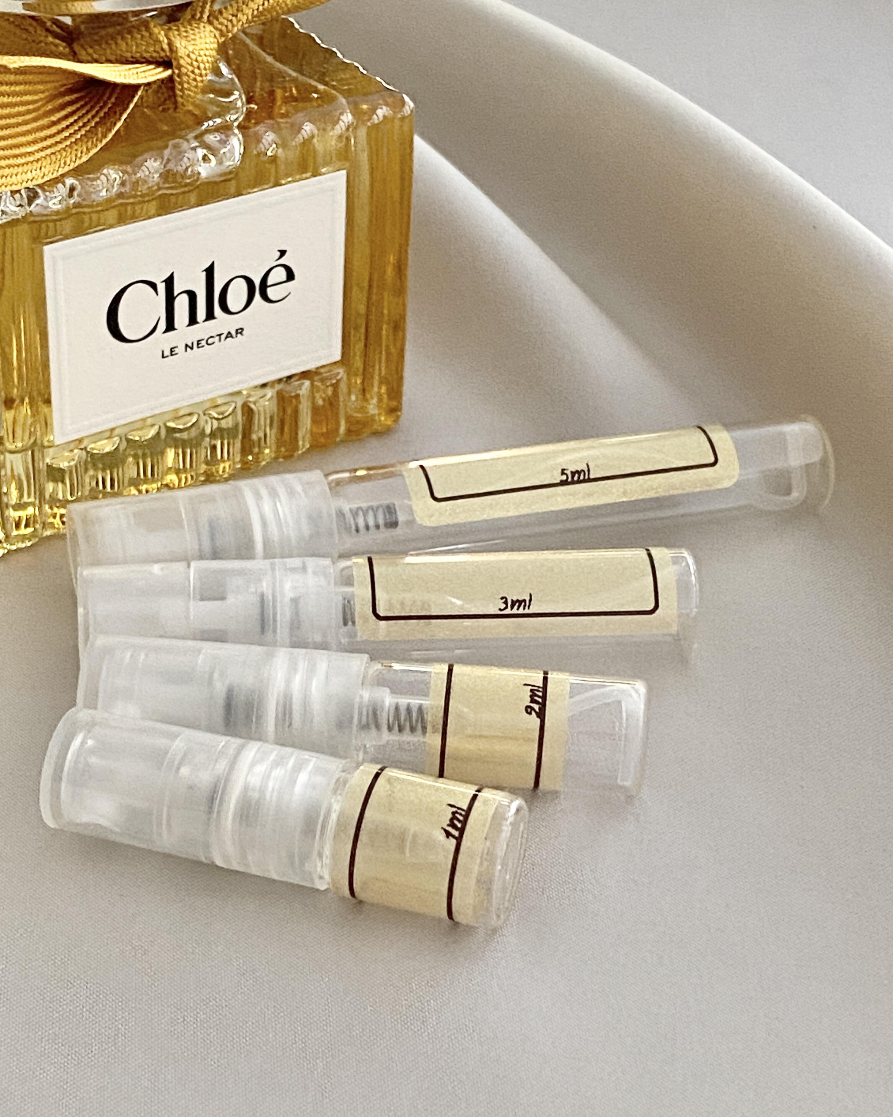 Chloe Chloe le Nectar and sample bottles