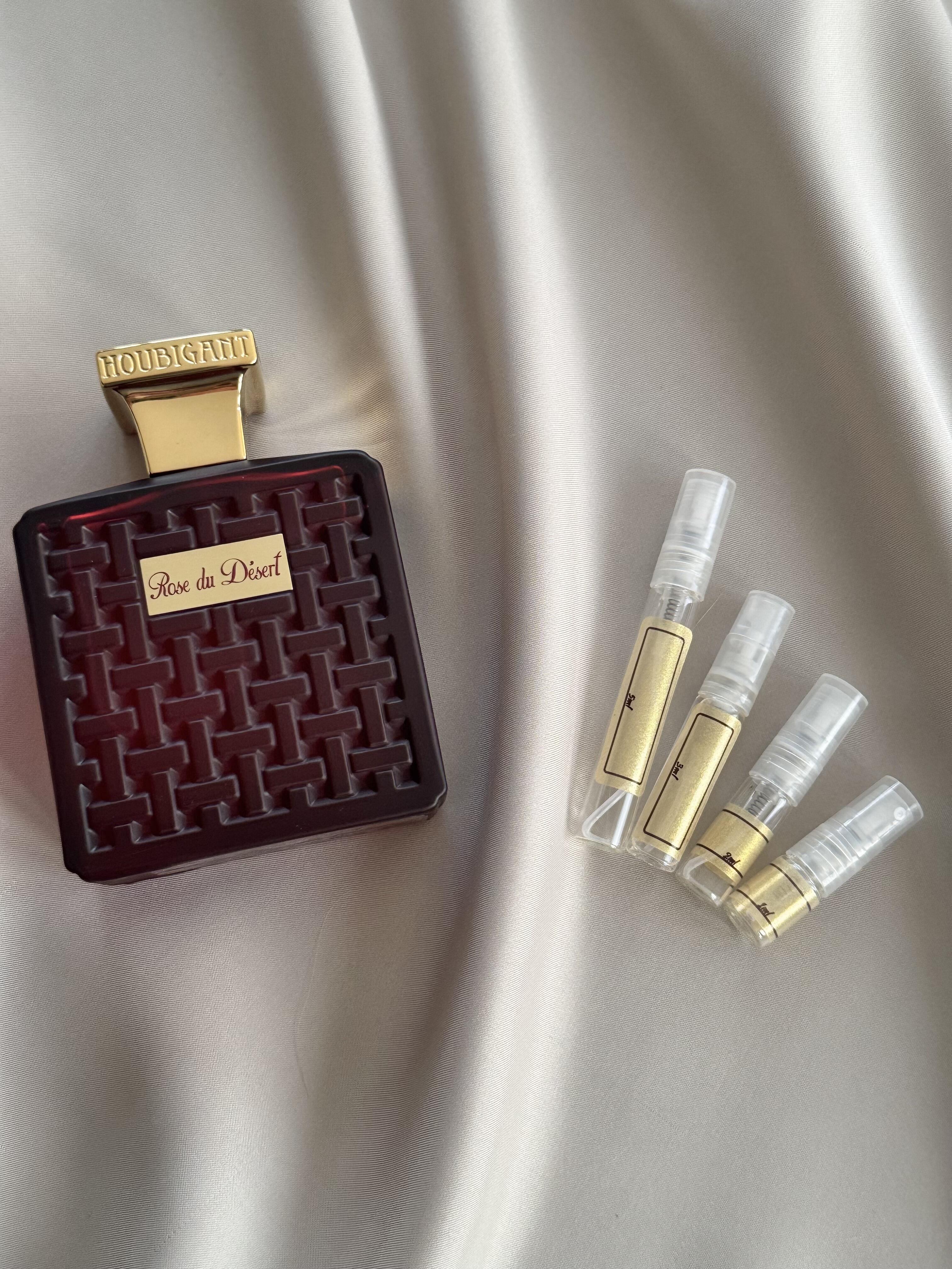 Houbigant Rose Du Desert with sample bottles
