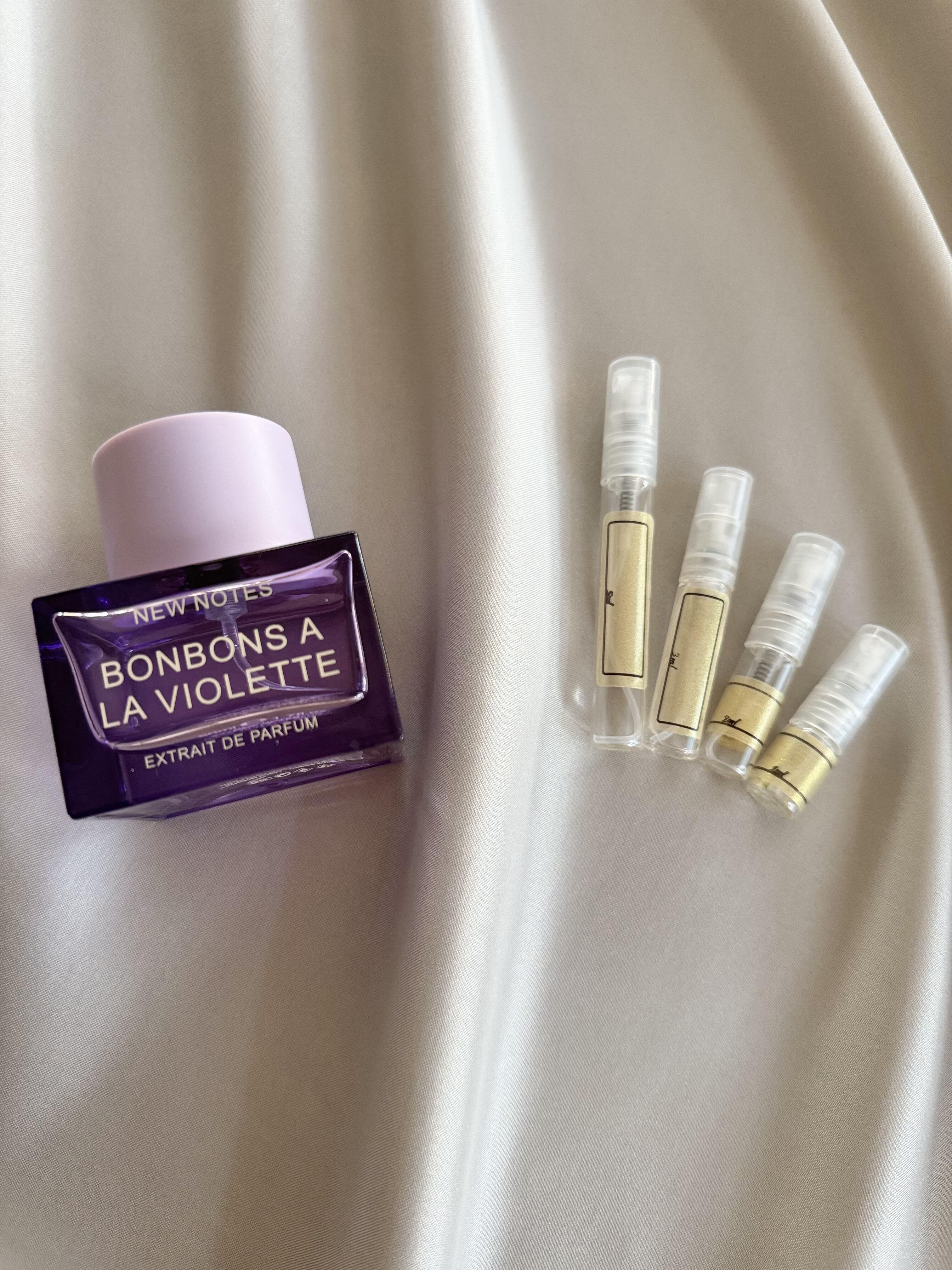 New Notes Bonbon a la Violette with sample bottles