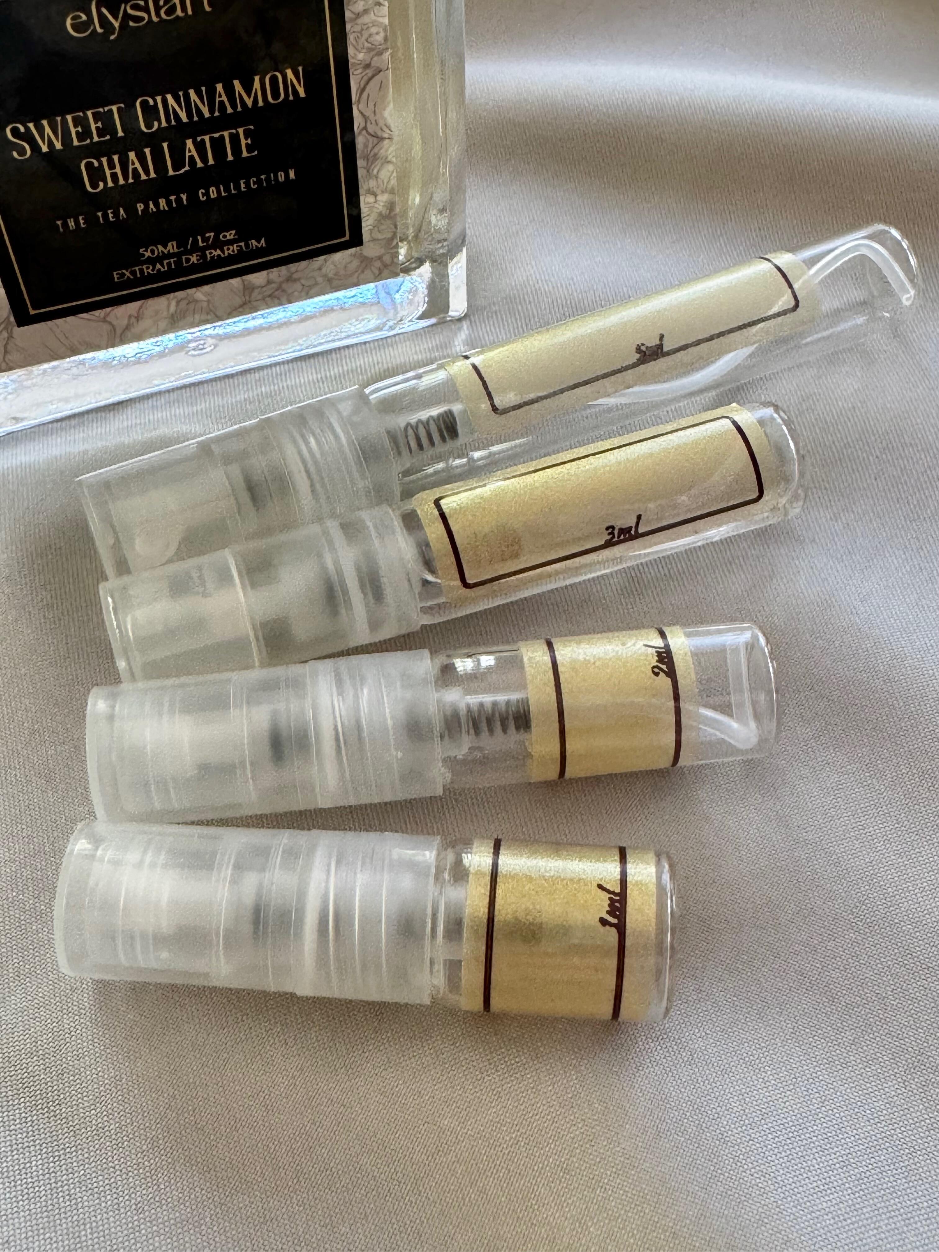 Elysian Sweet Cinnamon Chai Latte and sample bottles