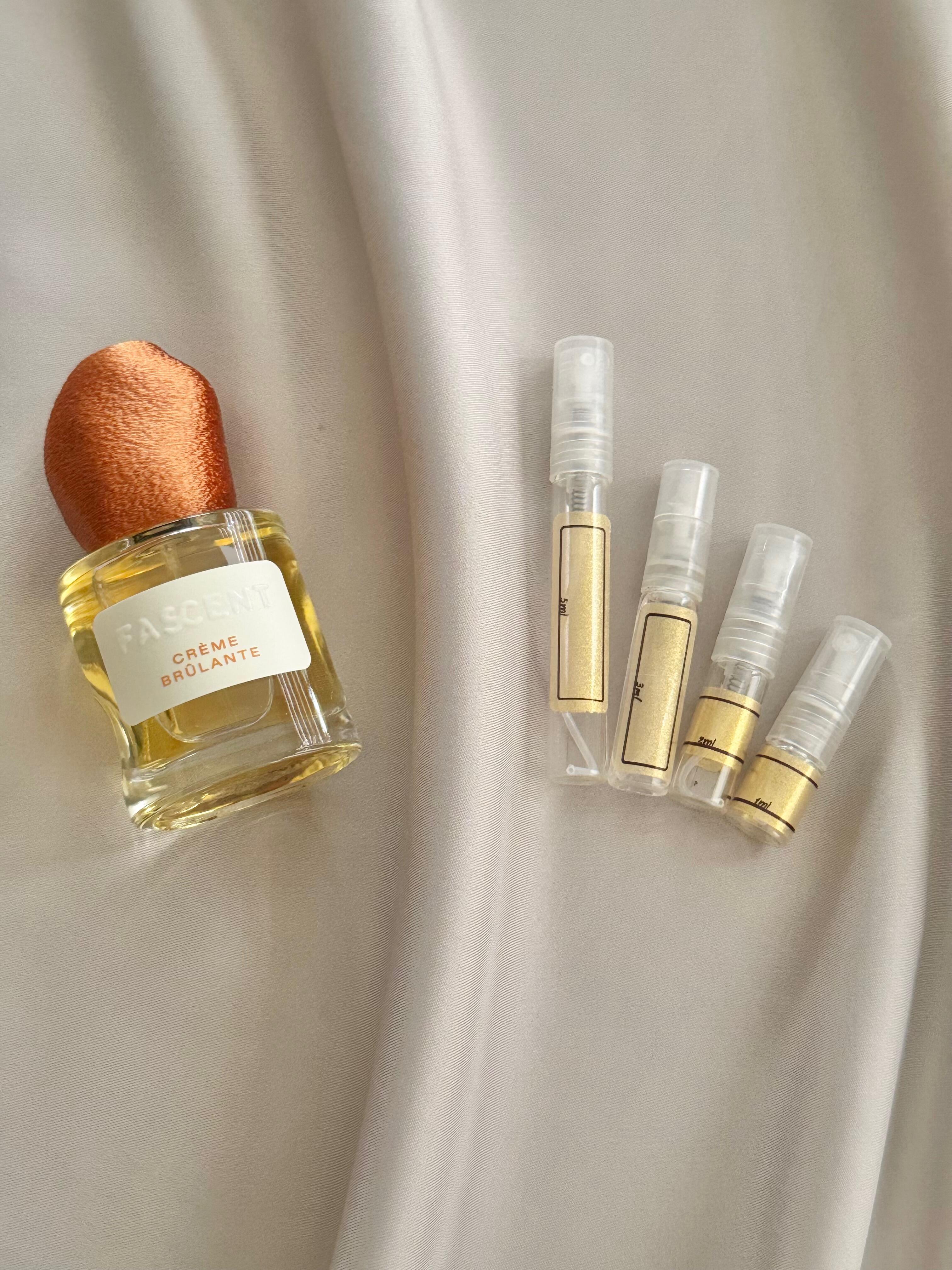 Fascent Creme Brulante with sample bottles