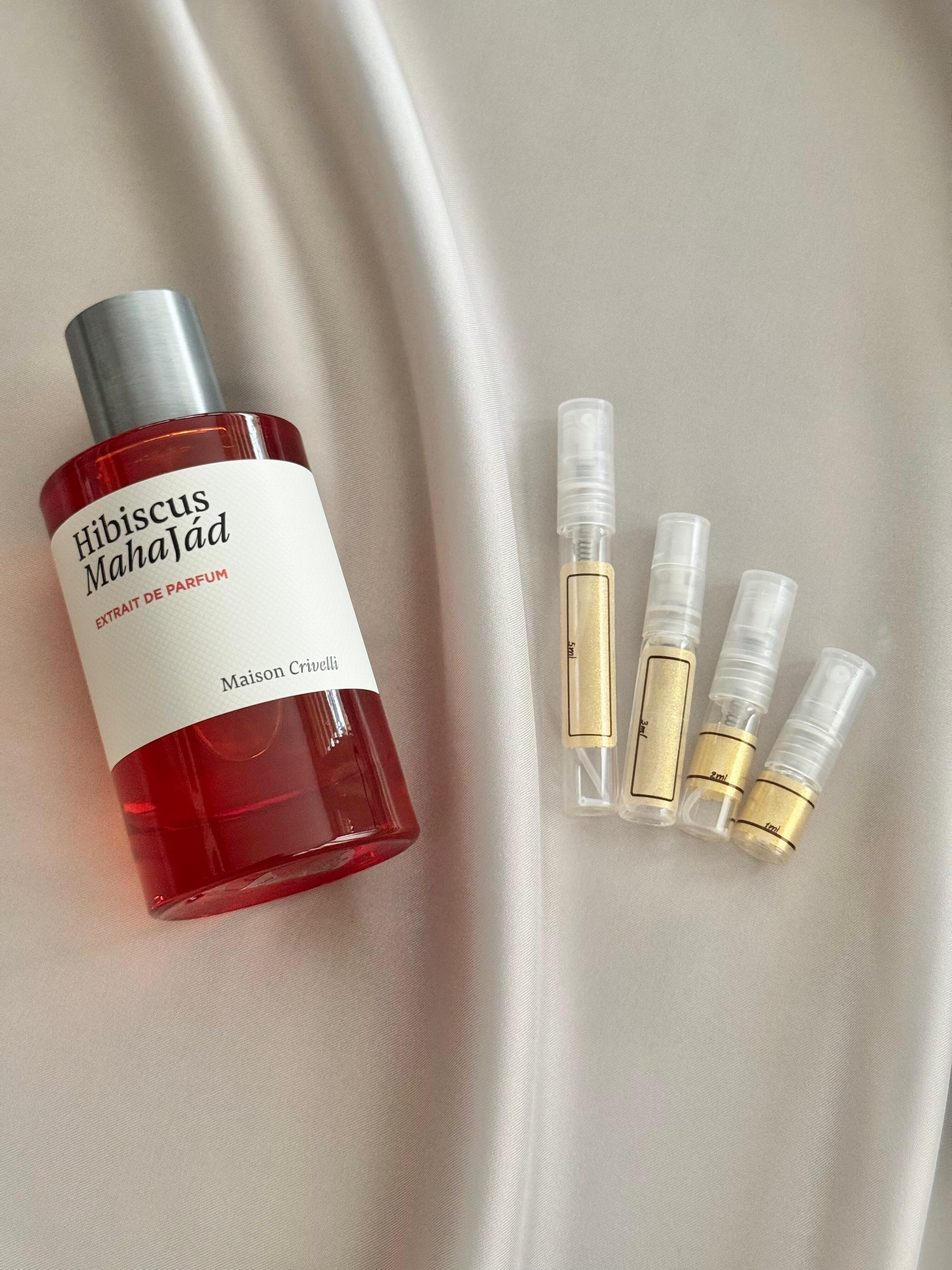 Maison Crivelli Hibiscus Mahajad with sample bottles