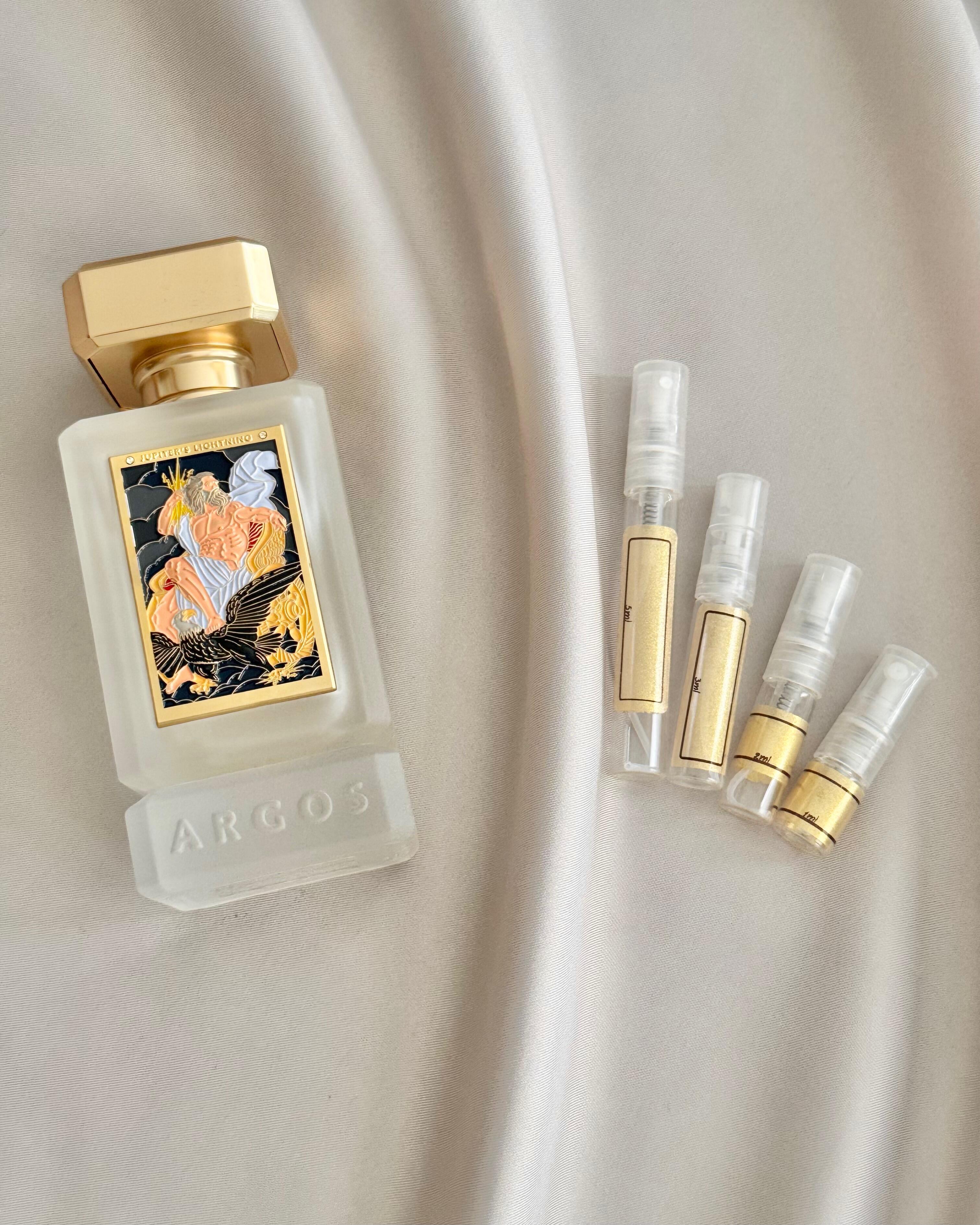 Argos Fragrances Jupiters Lightning with sample bottles