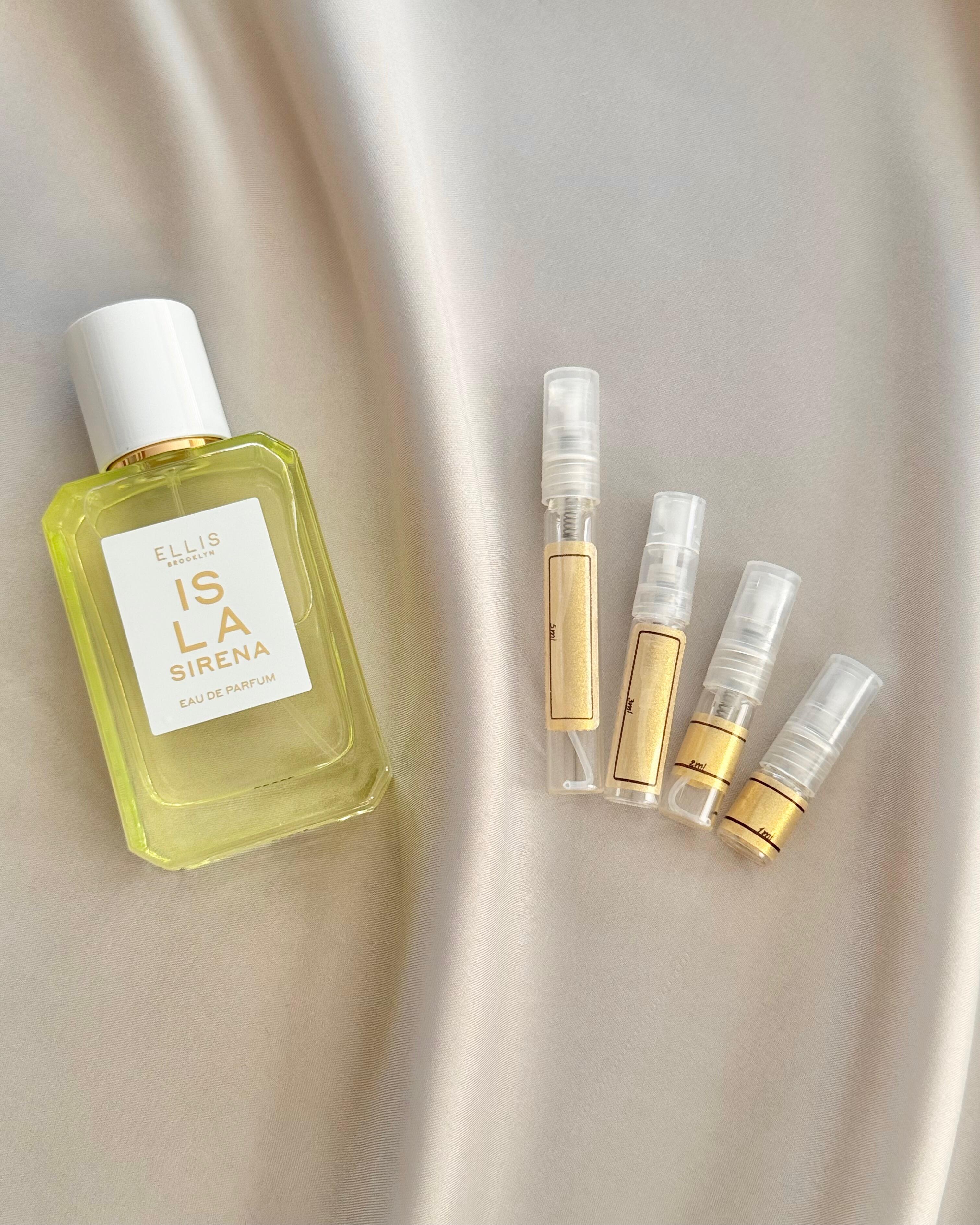 Ellis Brooklyn Isla Sirena with sample bottles