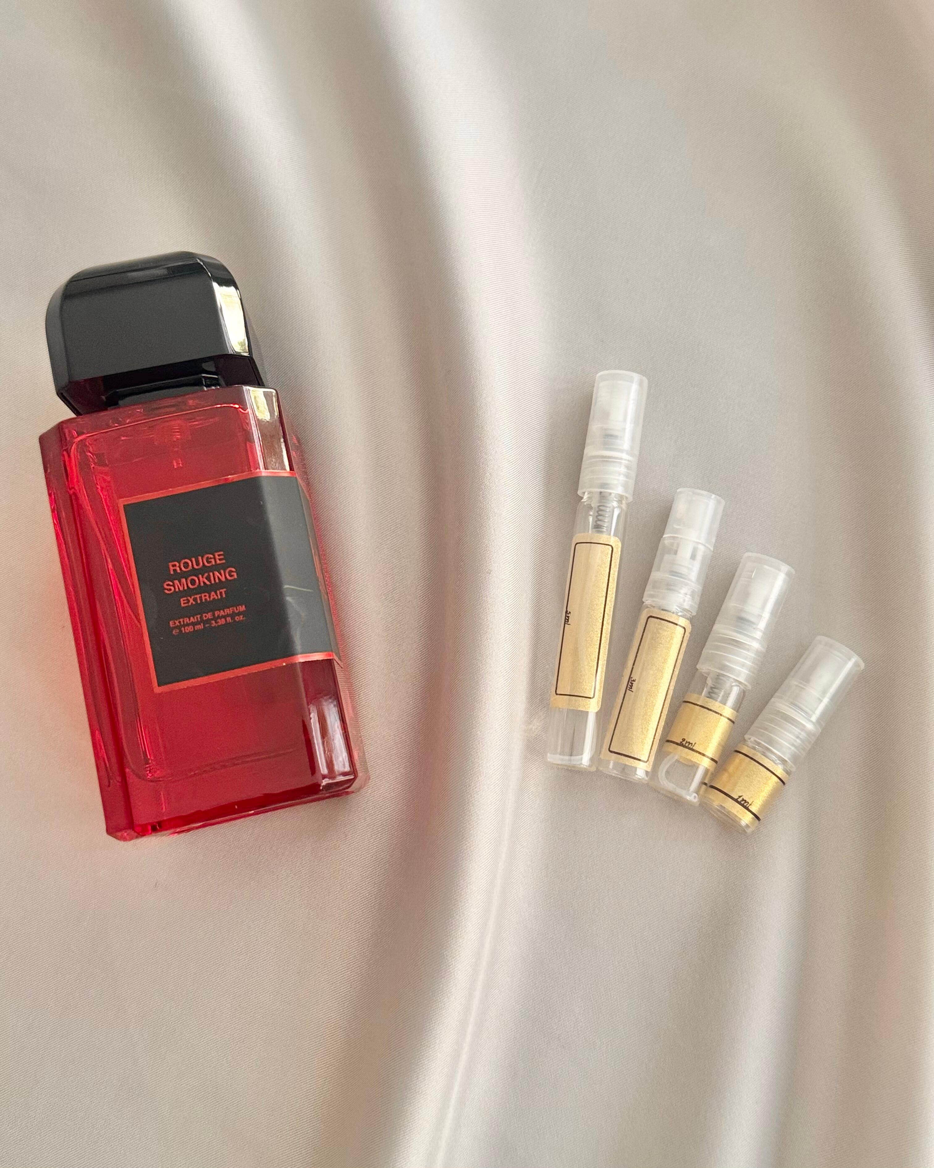 BDK Parfums Rouge Smoking Extrait with sample bottles
