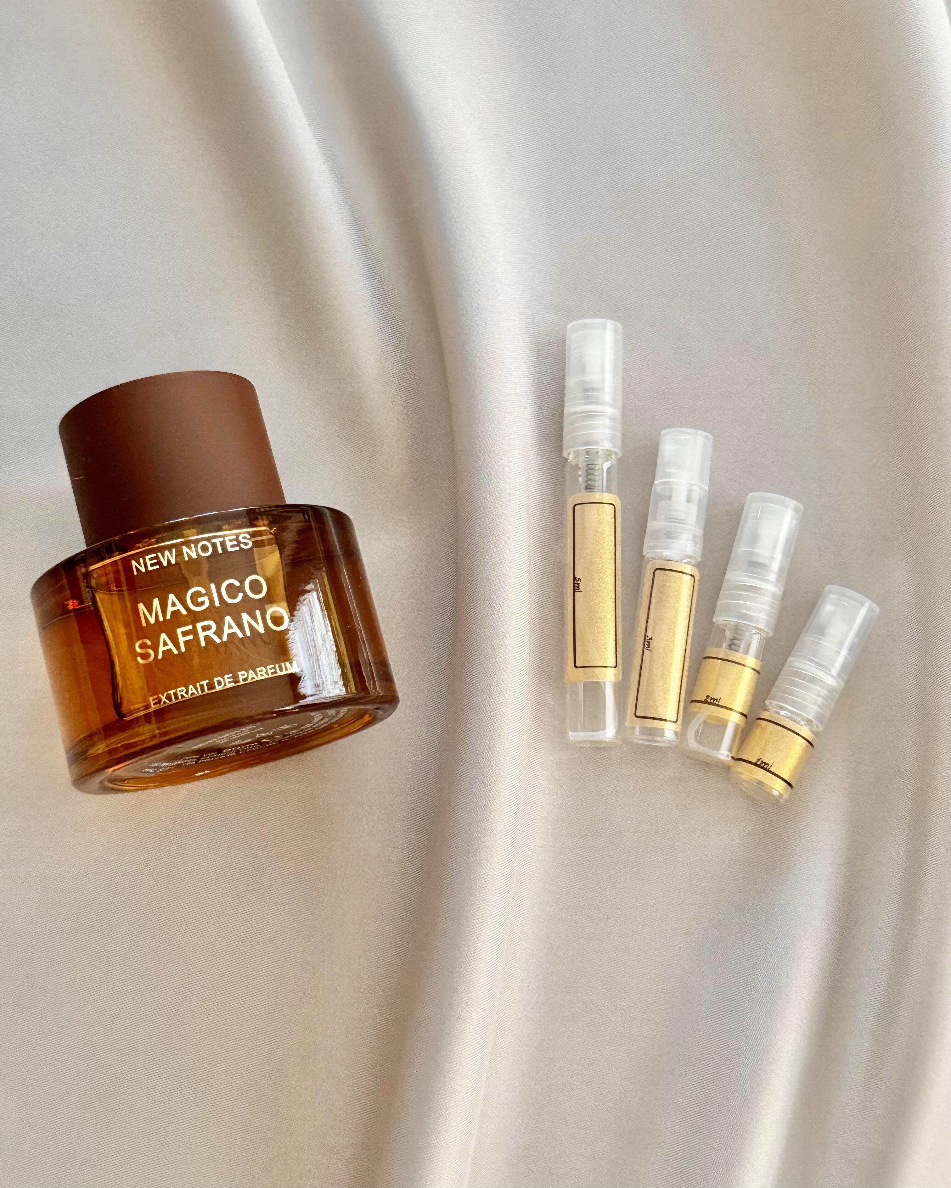 New Notes Magico Safrano with sample bottles