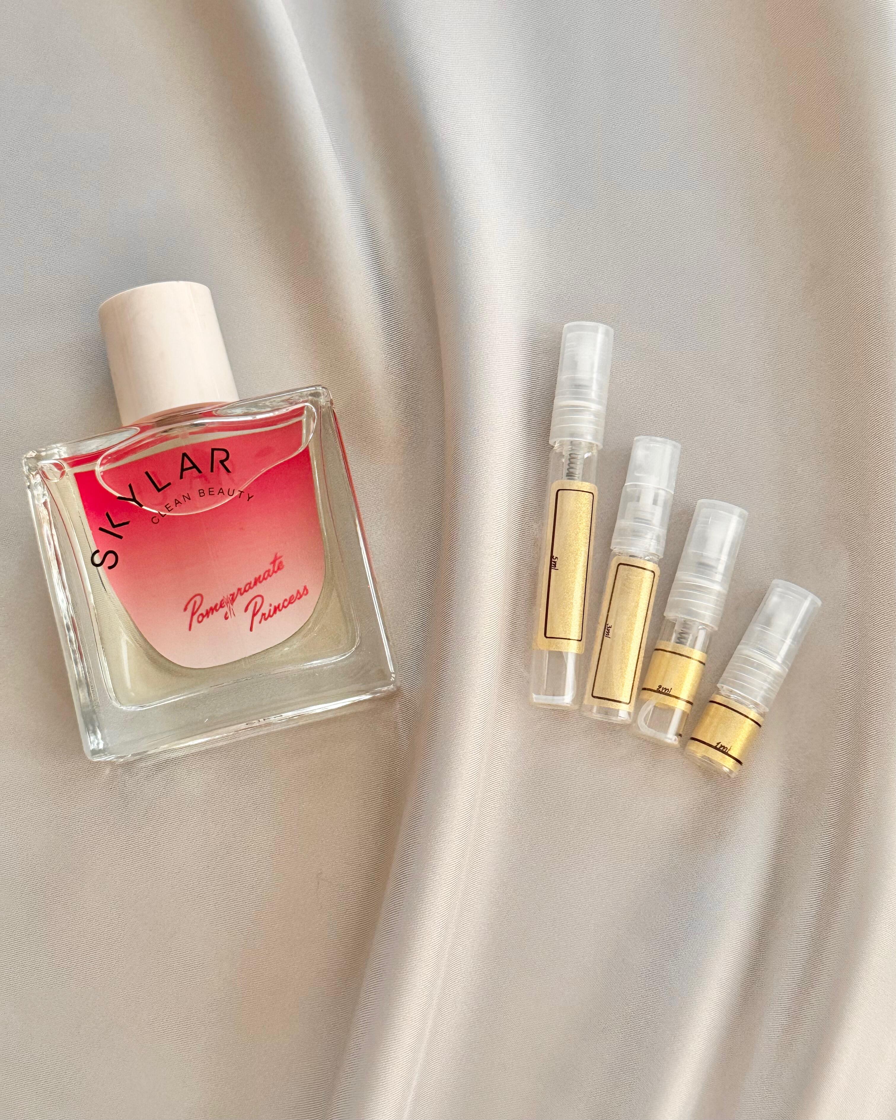 Skylar Pomegranate Princess with sample bottles