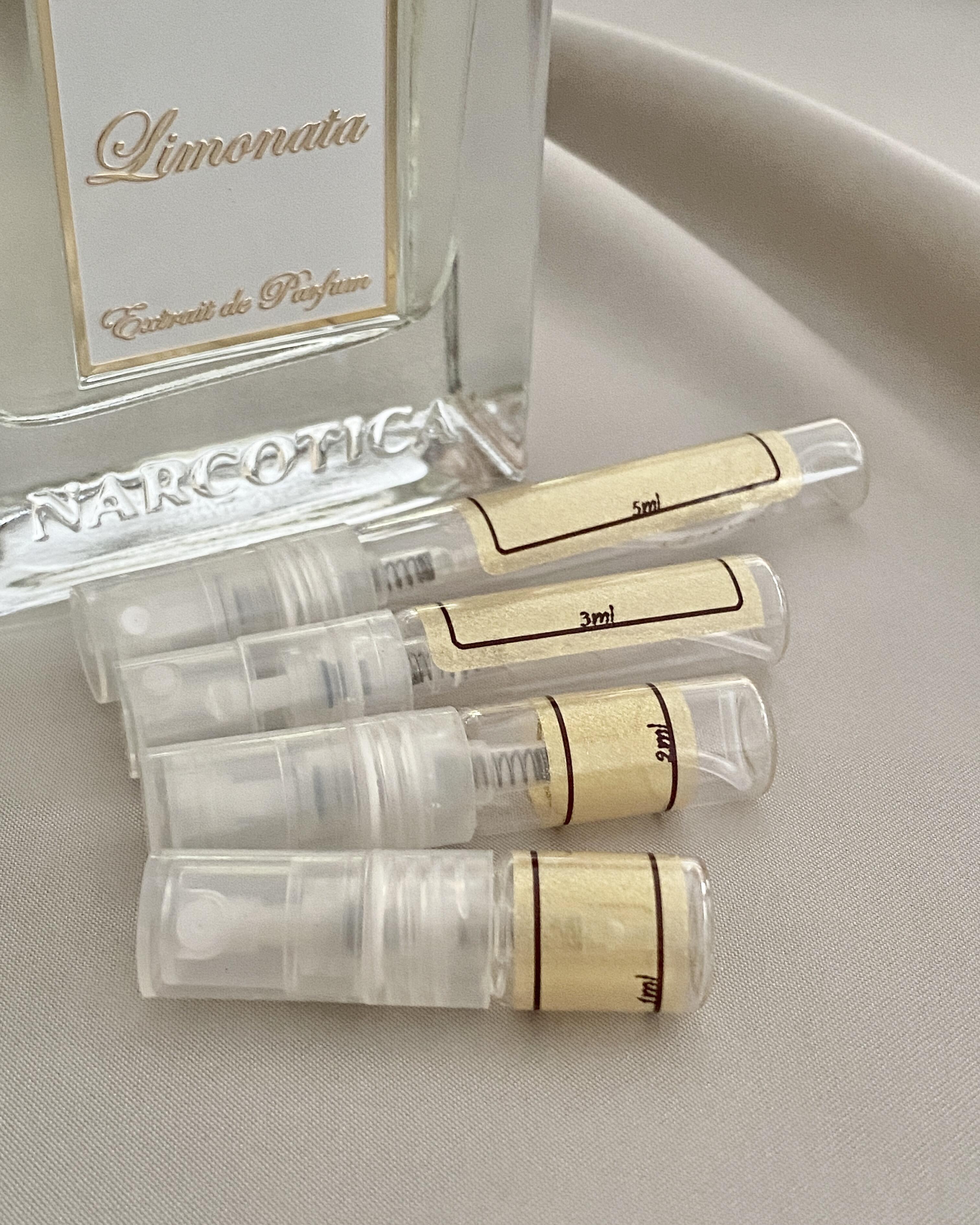 Narcotica Limonata with sample bottles
