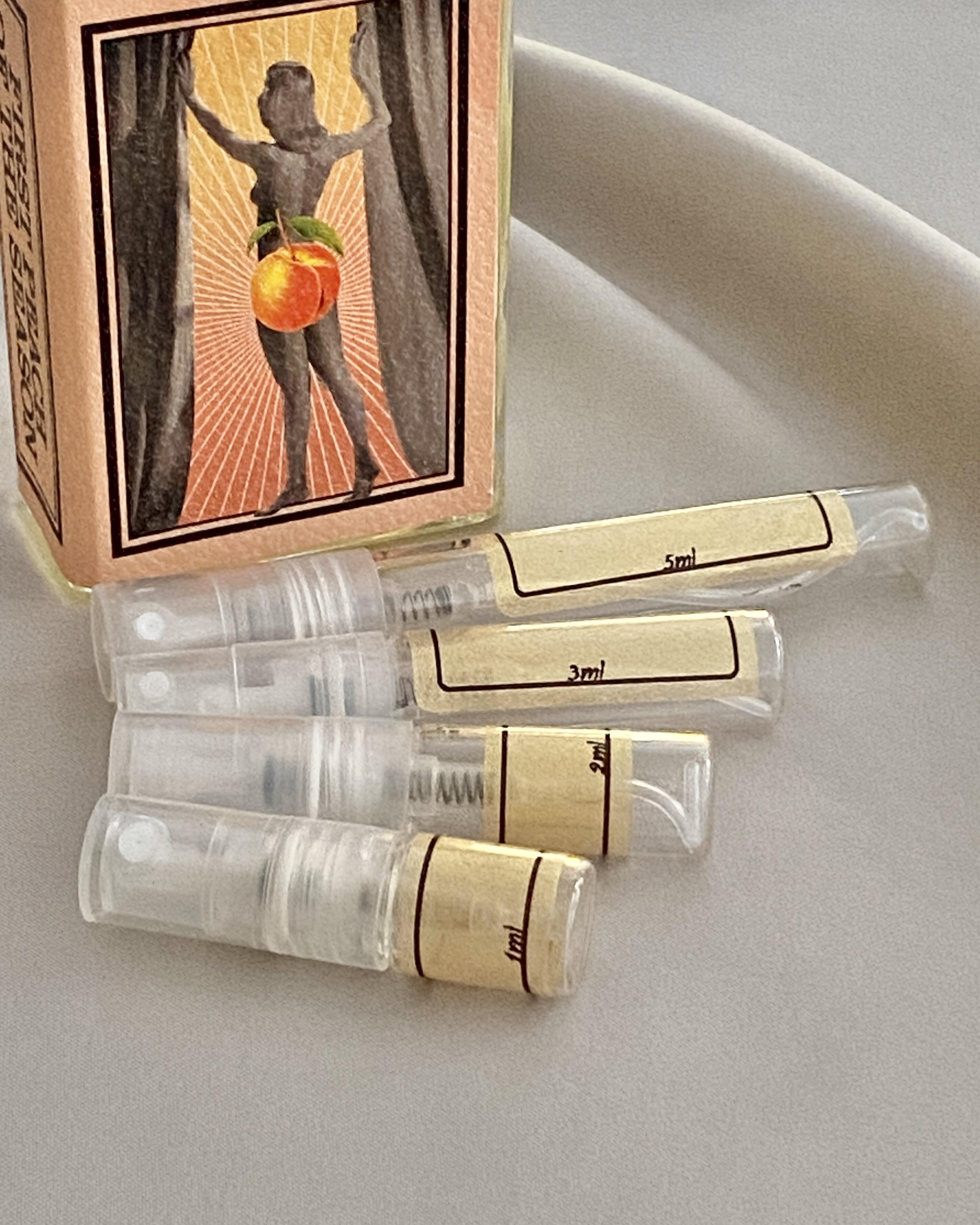 Imaginary Authors First Peach of the Season and sample bottles