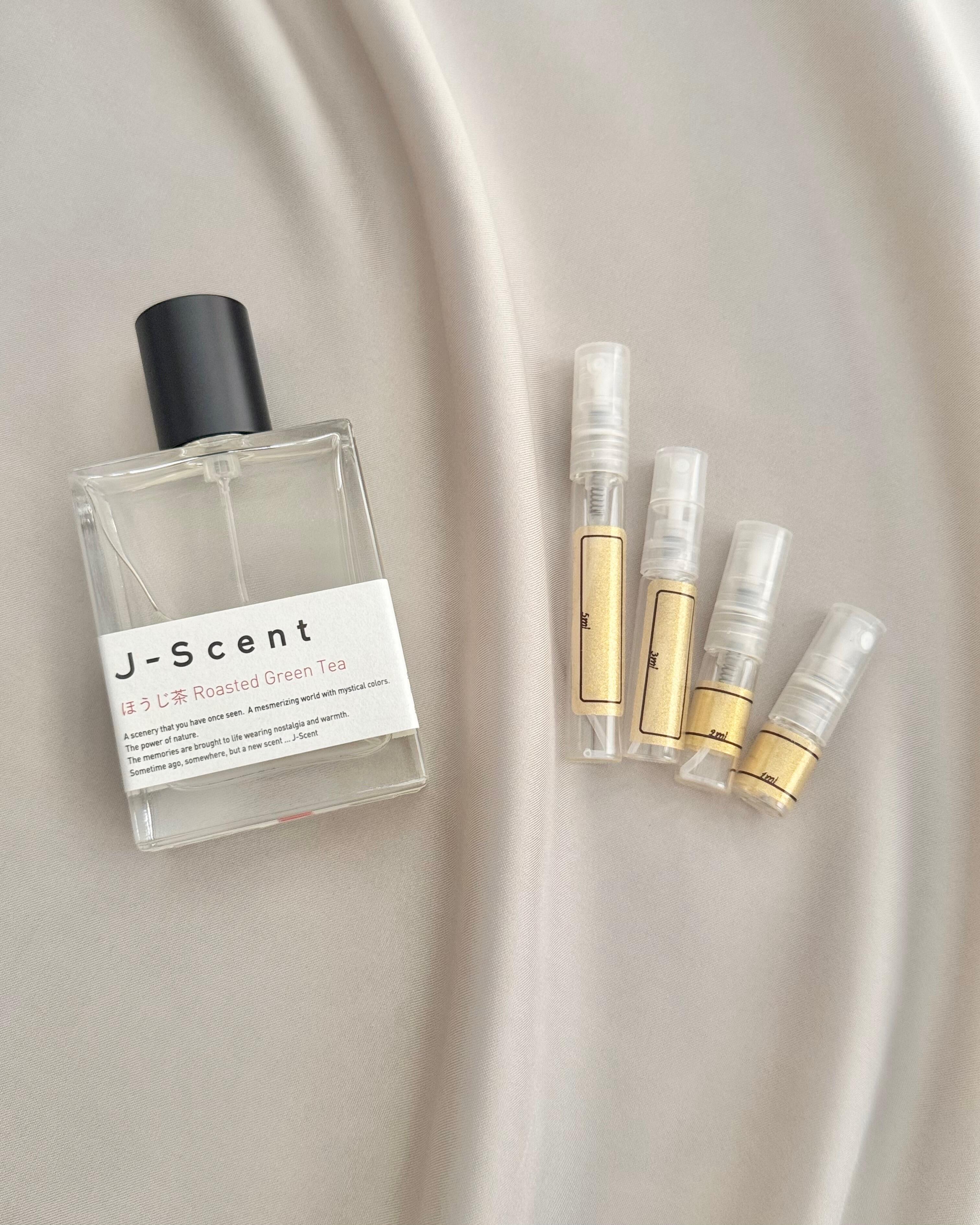 J-Scent Roasted Green Tea with sample bottles