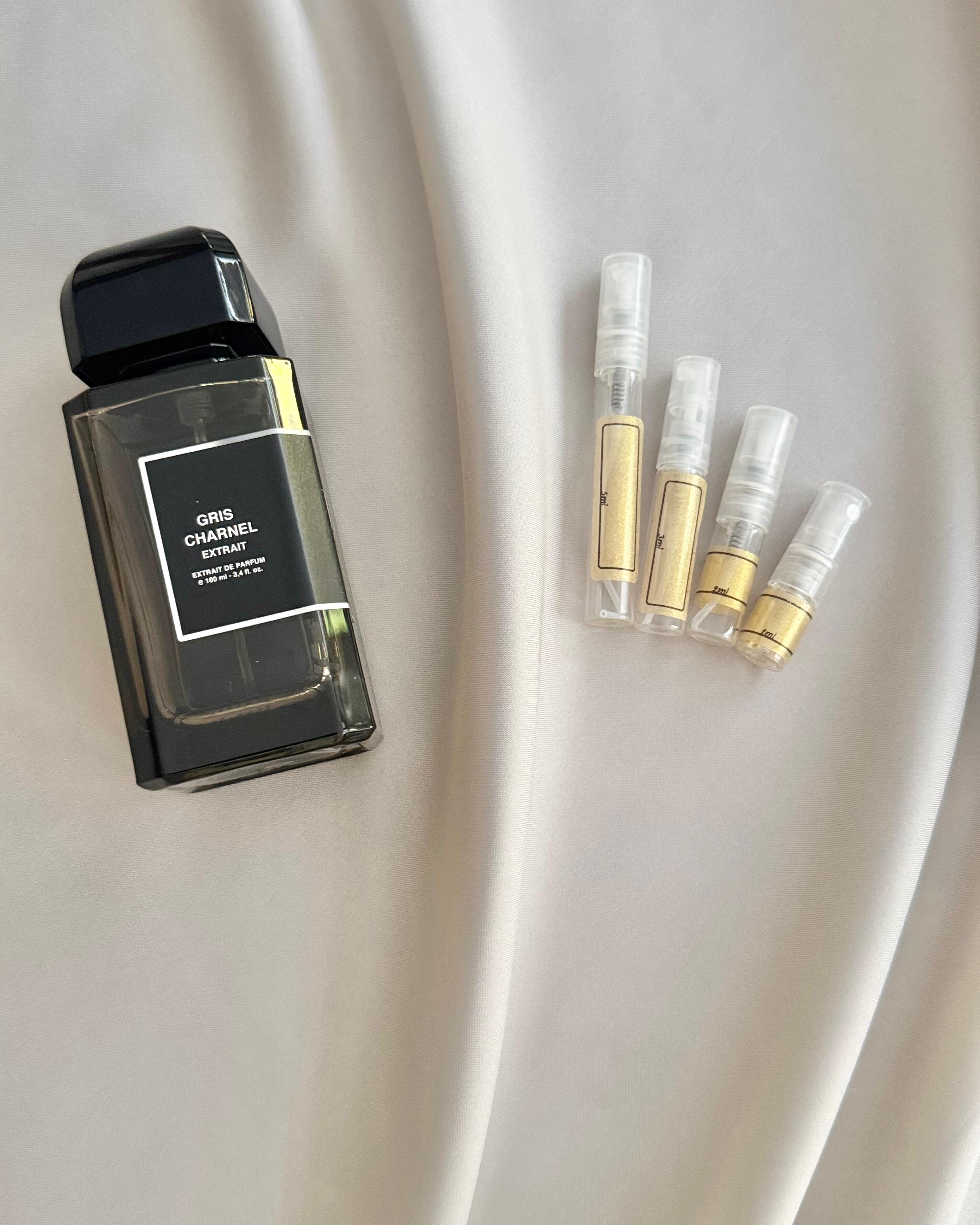 BDK Parfums Gris Charnel Extrait with sample bottles
