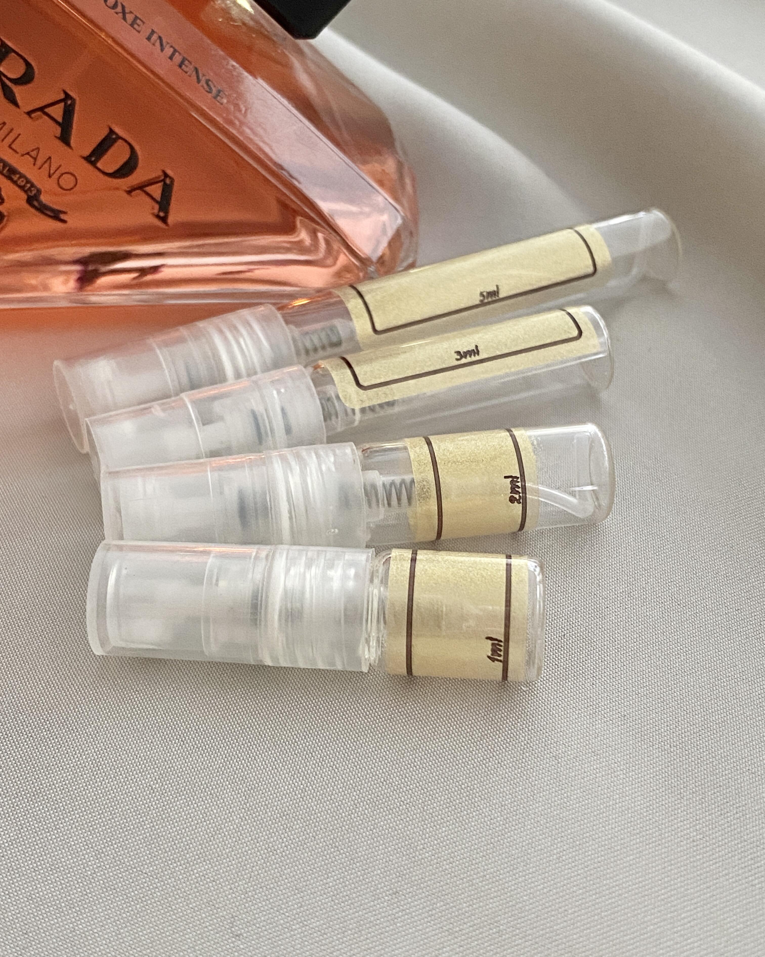 Prada Paradoxe Intense and sample bottles
