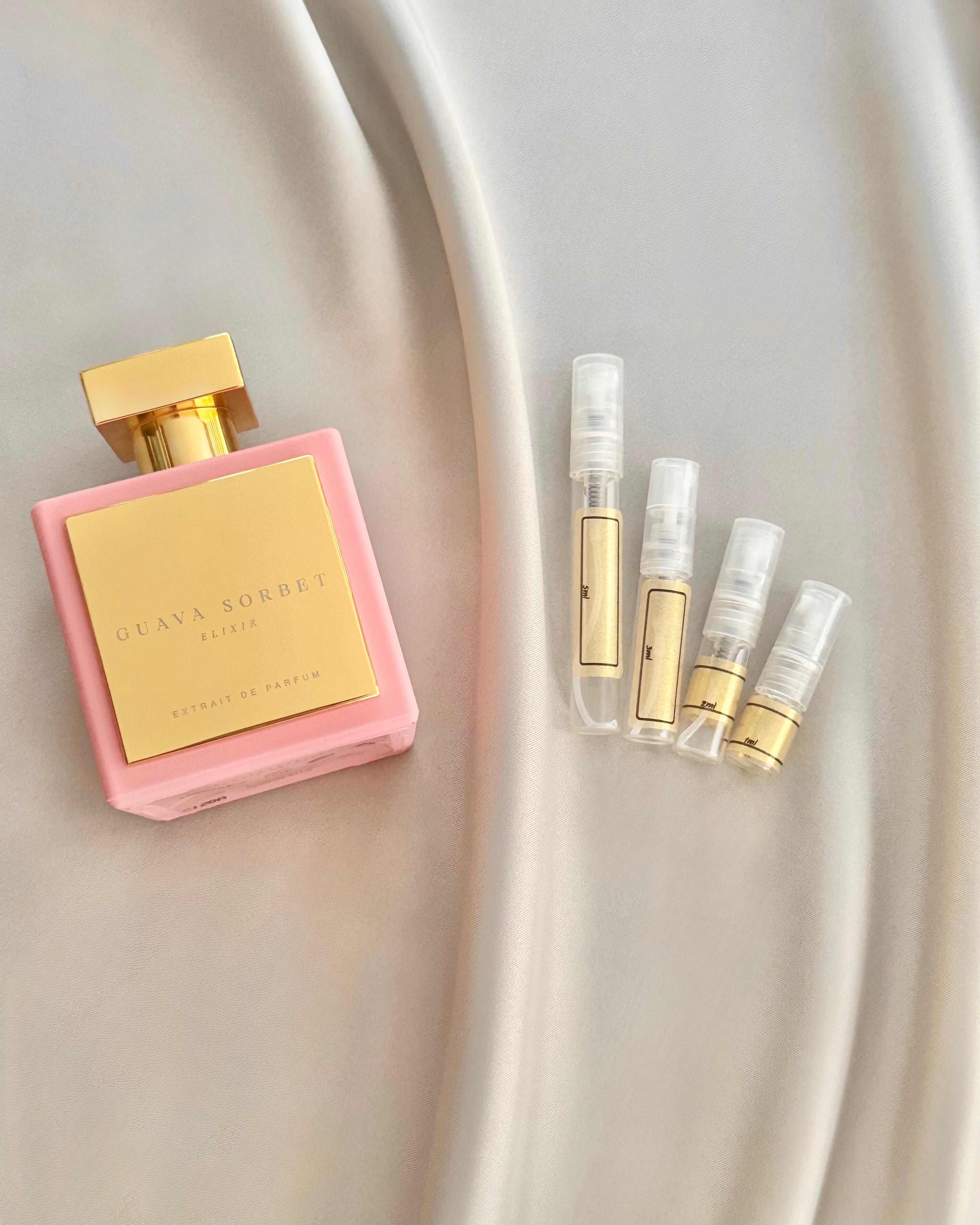 House of Brandt Guava Sorbet Elixir with sample bottles