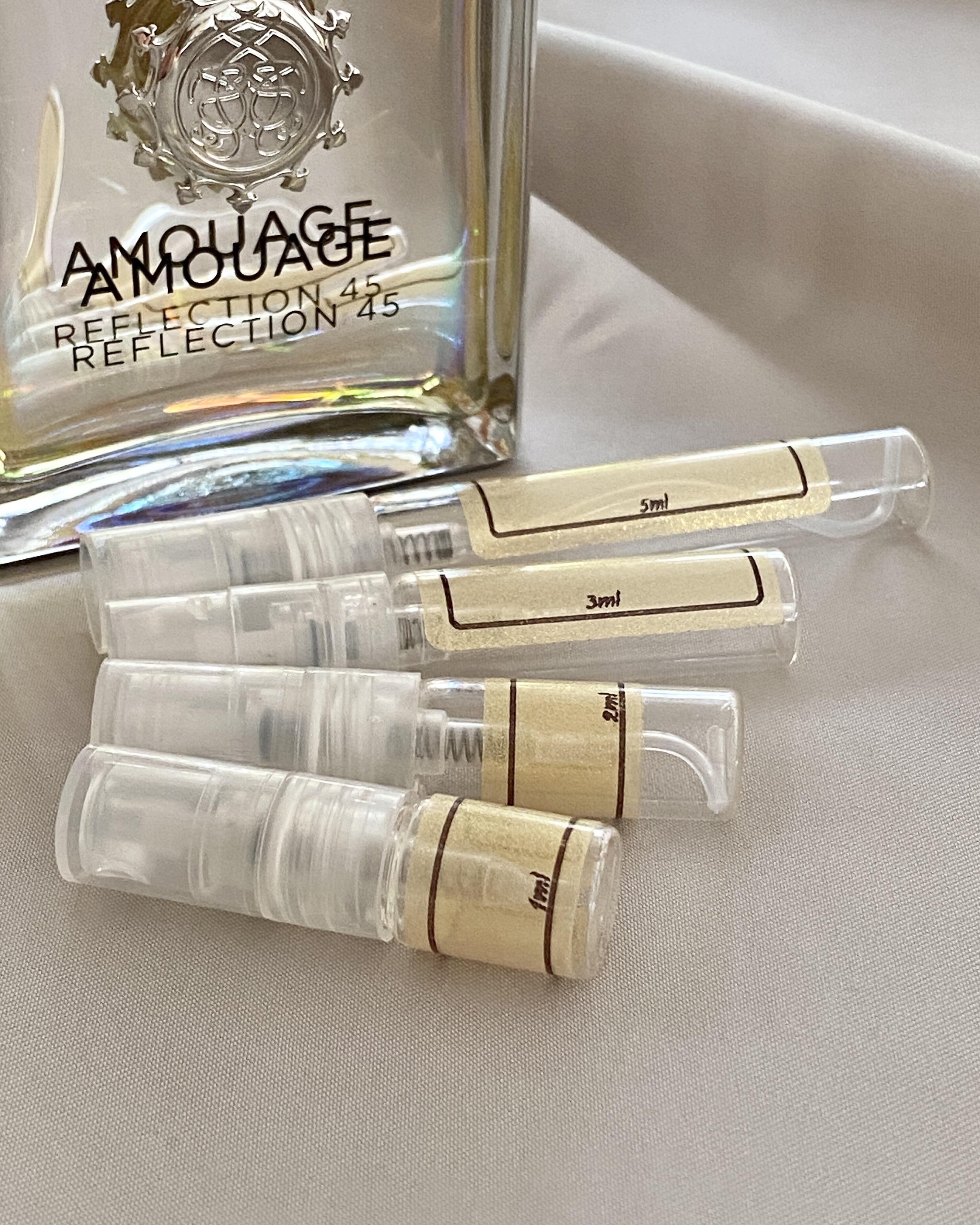 Amouage Reflection Man 45 and sample bottles
