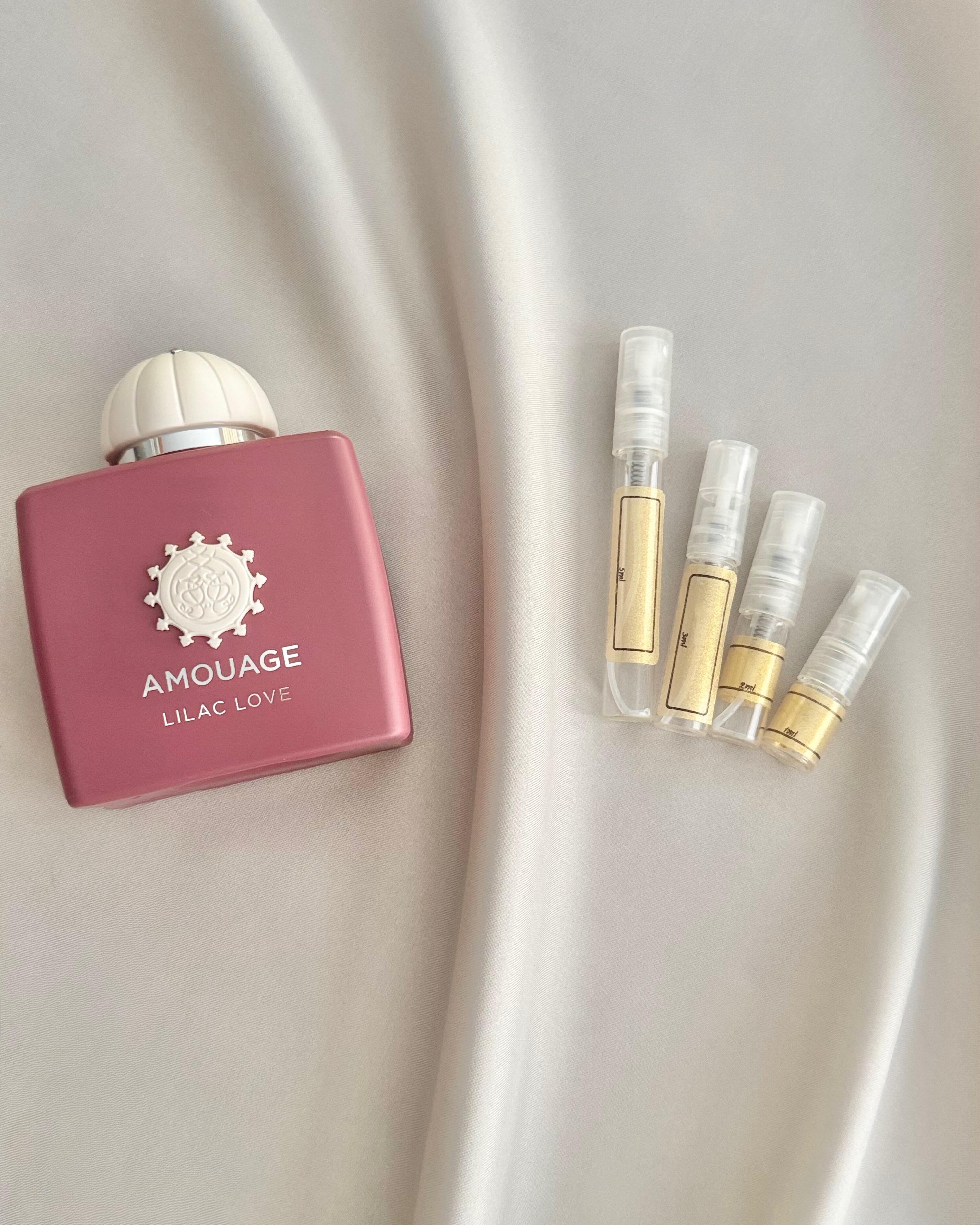 Amouage Lilac Love with sample bottles