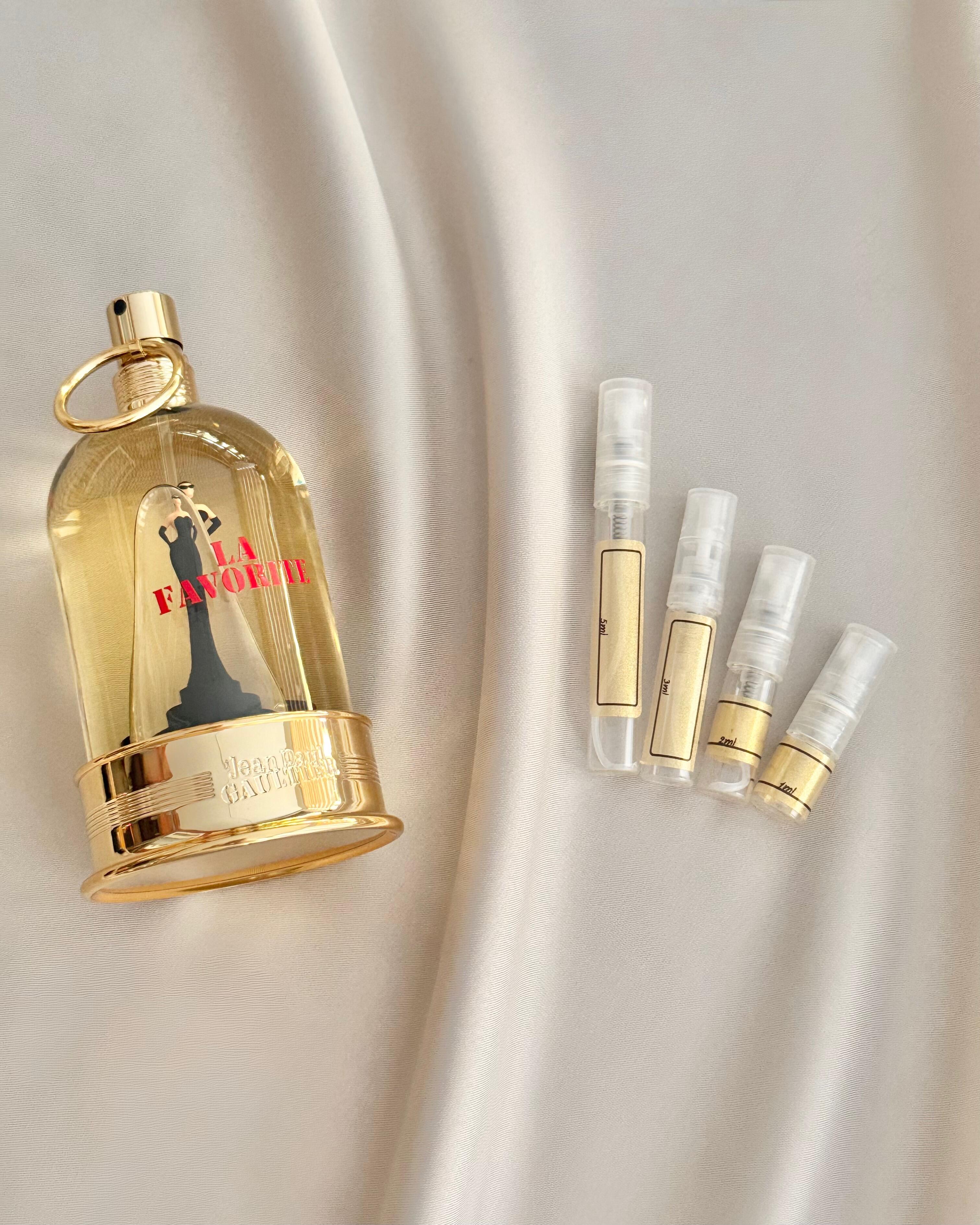 Jean Paul Gaultier La Favourite with sample bottles