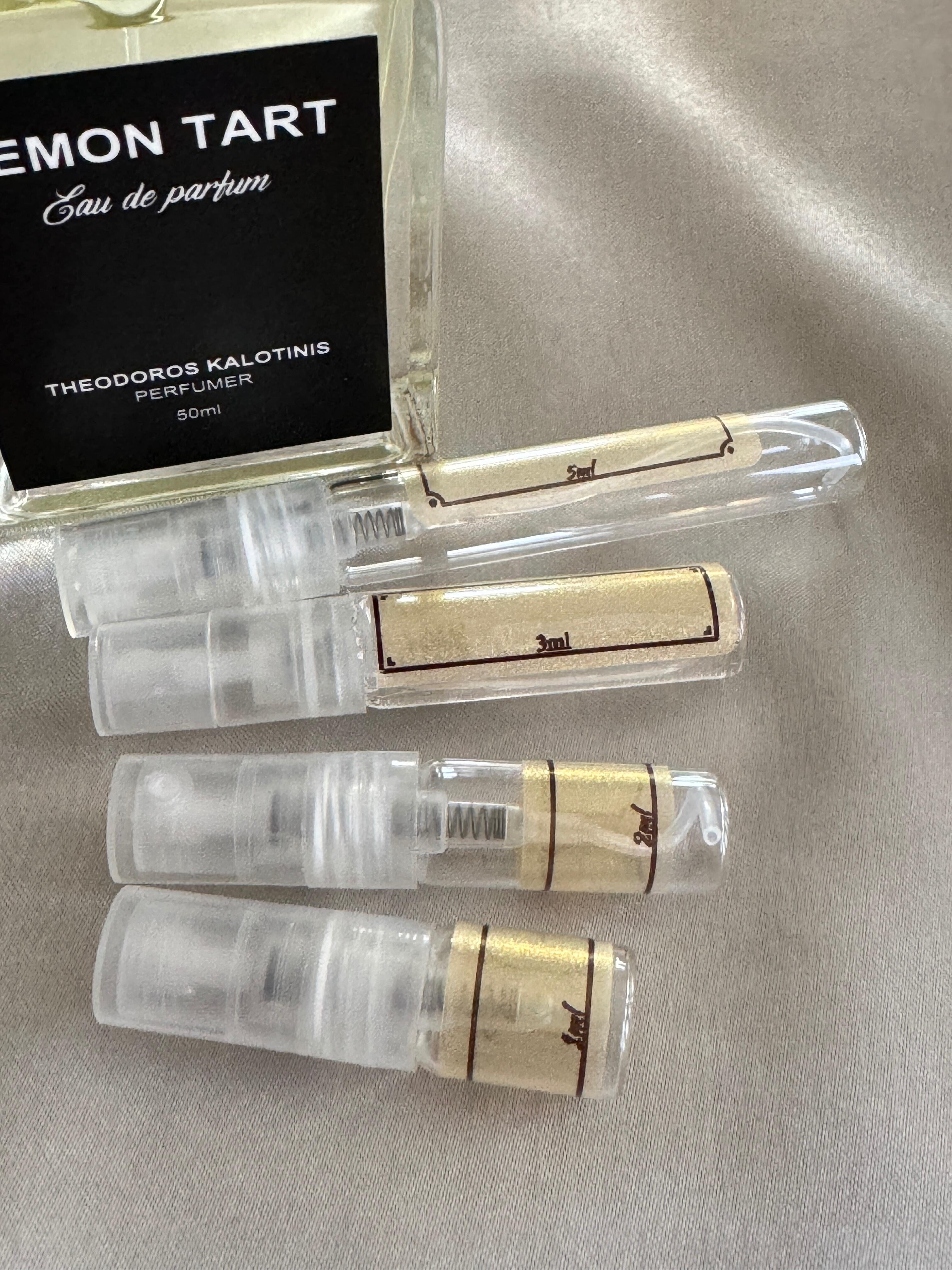 Theodoros Kalotinis Lemon Tart perfume with sample bottles
