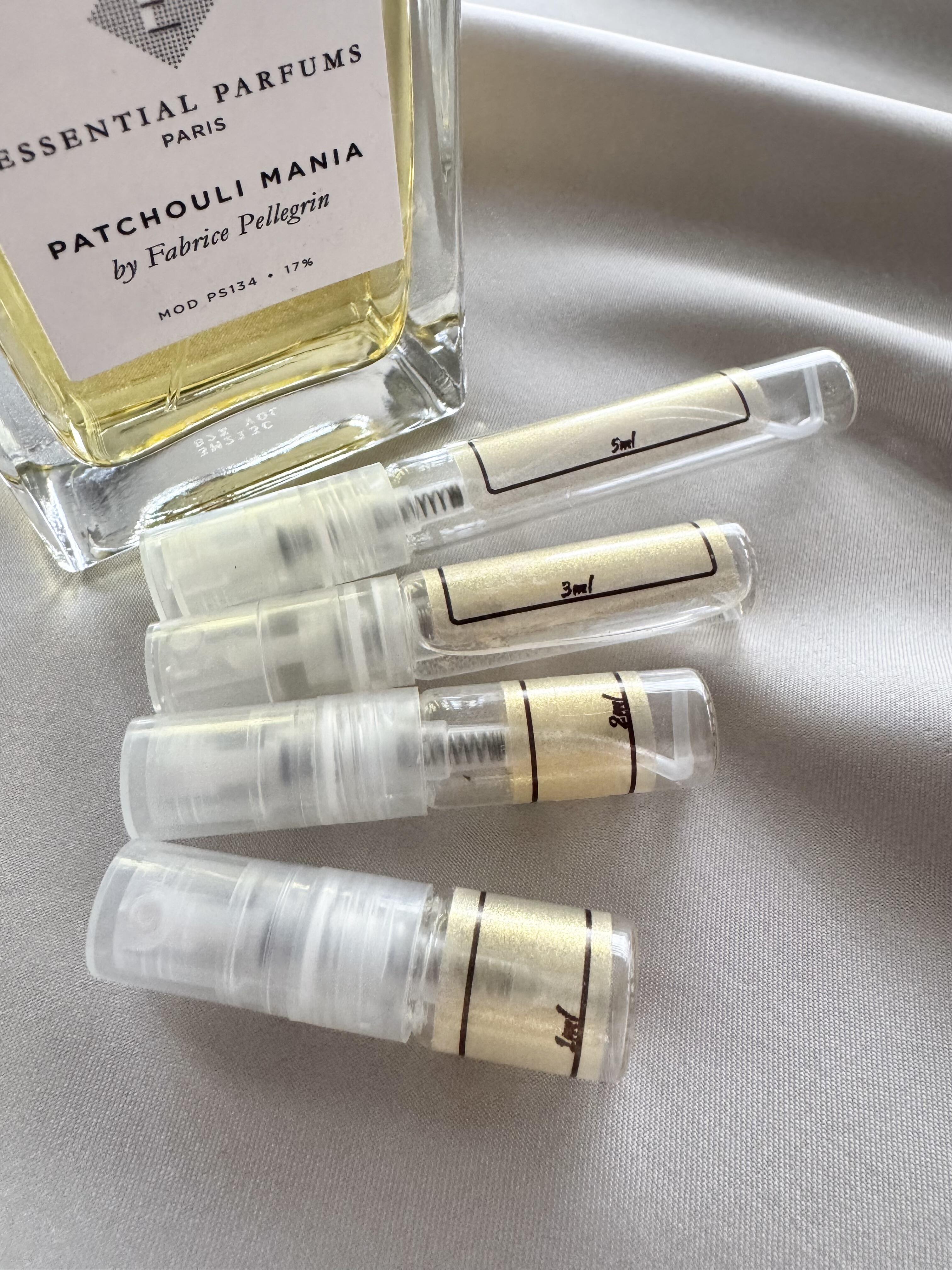 Essential Parfums Patchouli Mania with sample bottles