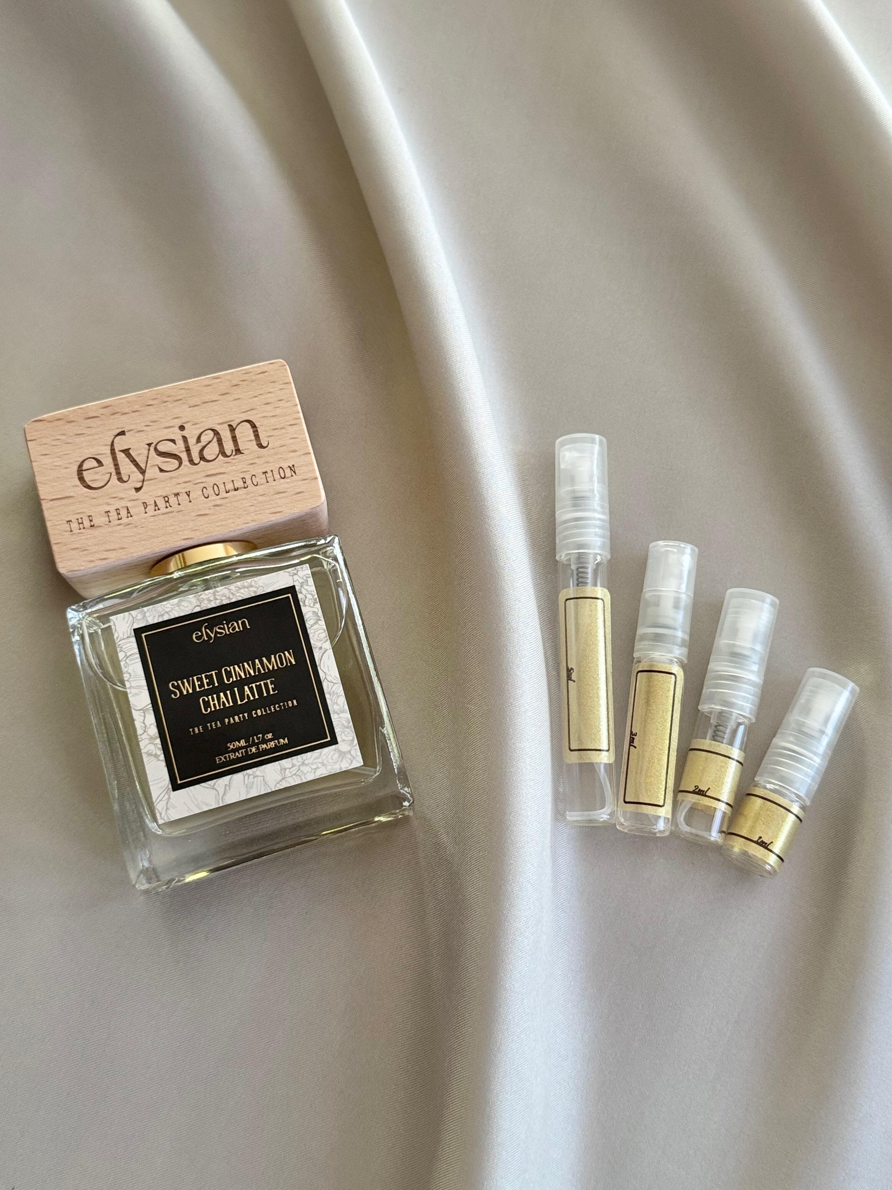 Elysian Sweet Cinnamon Chai Latte with sample bottles