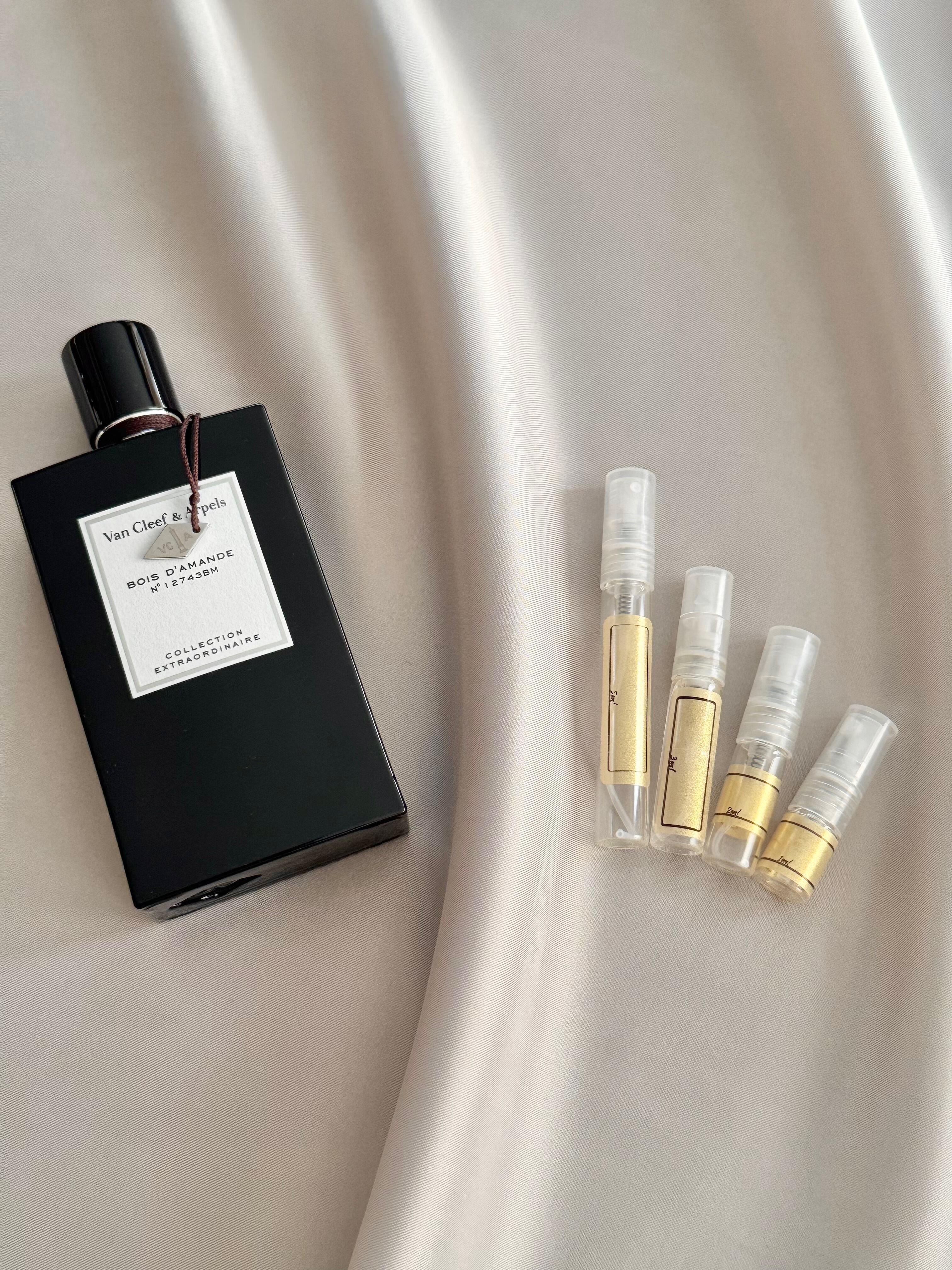 Van Cleef & Arpels Bois D'amande with sample bottles