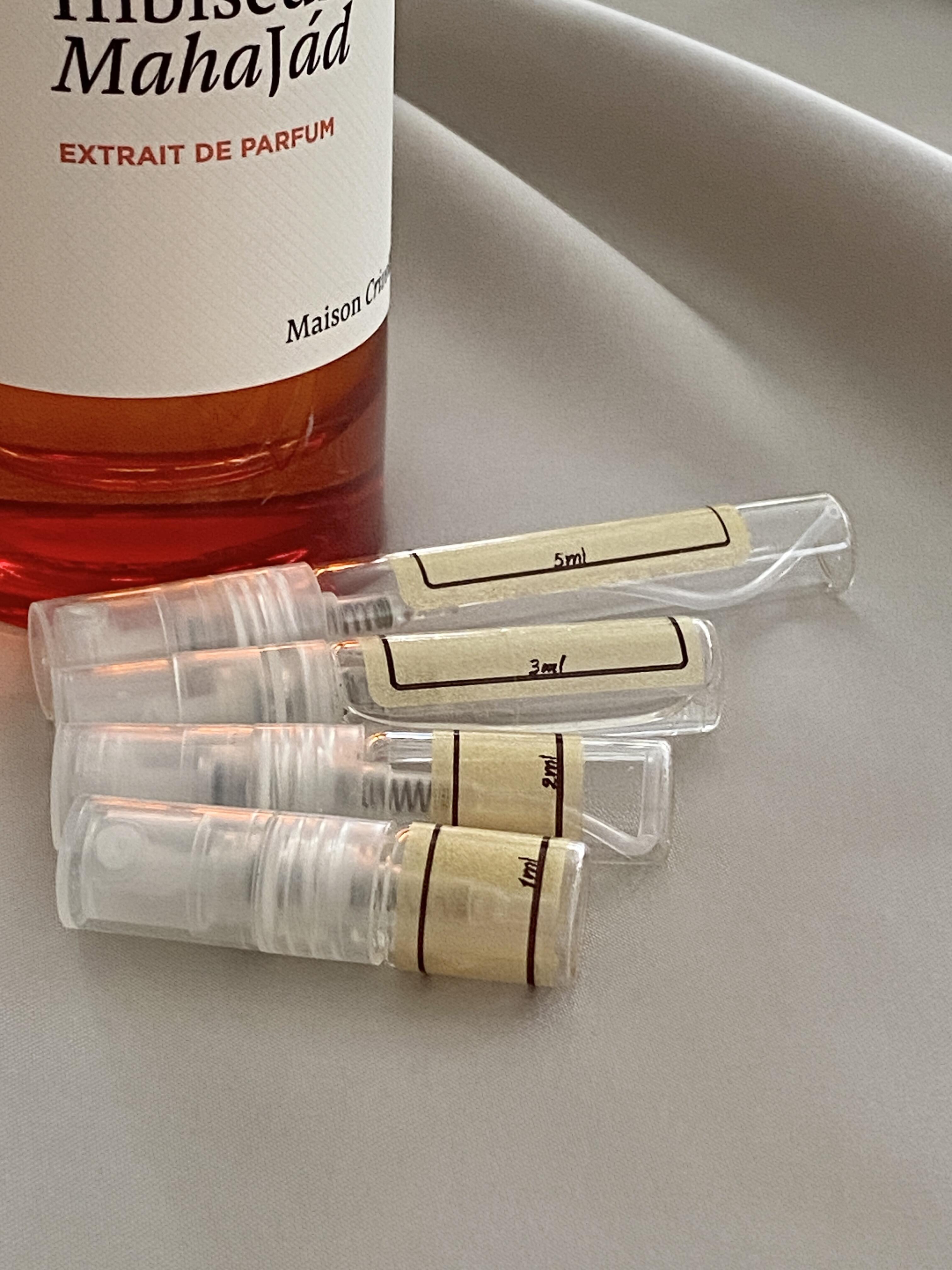 Maison Crivelli Hibiscus Mahajad and sample bottles