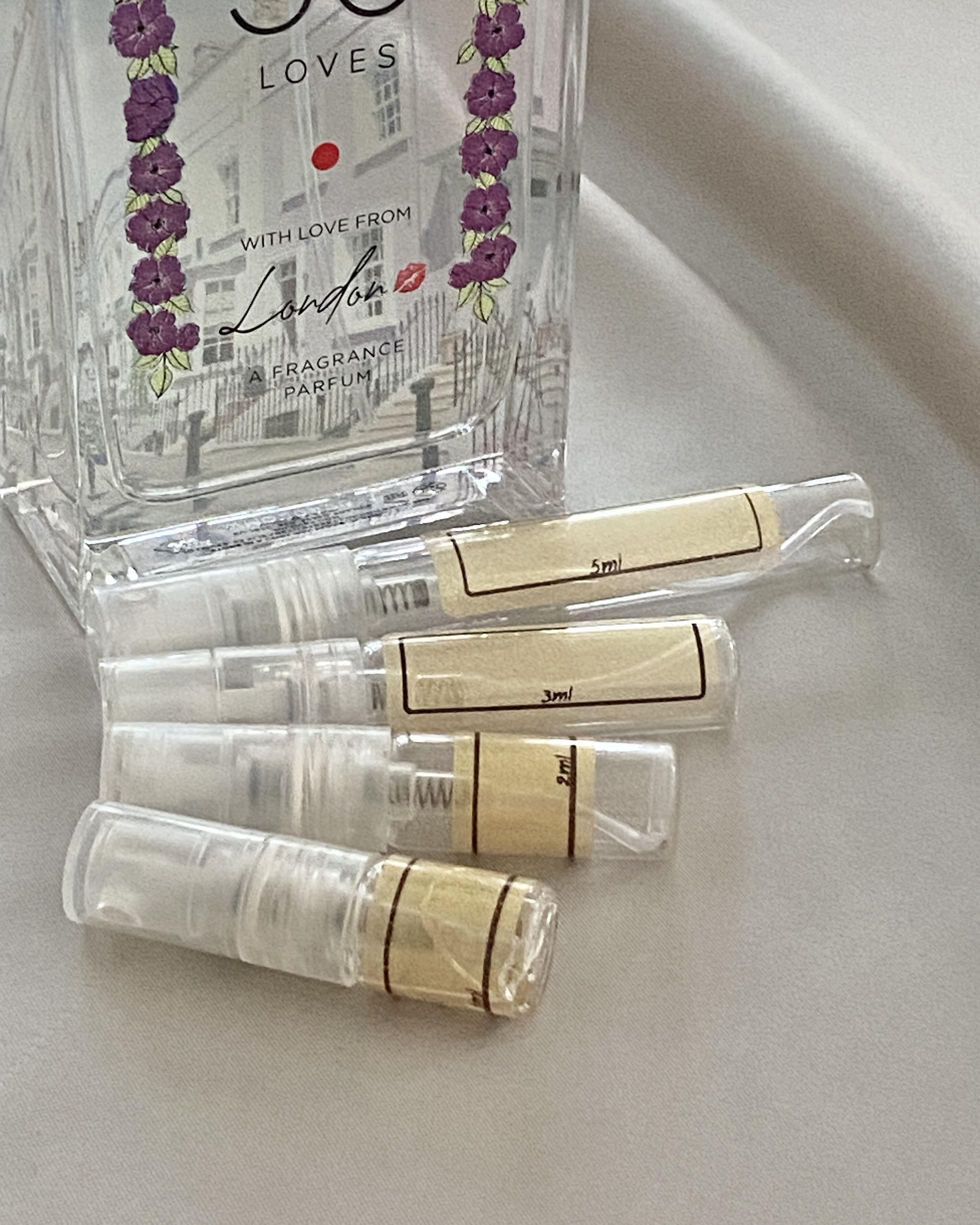 Jo Loves With Love from London and sample bottles