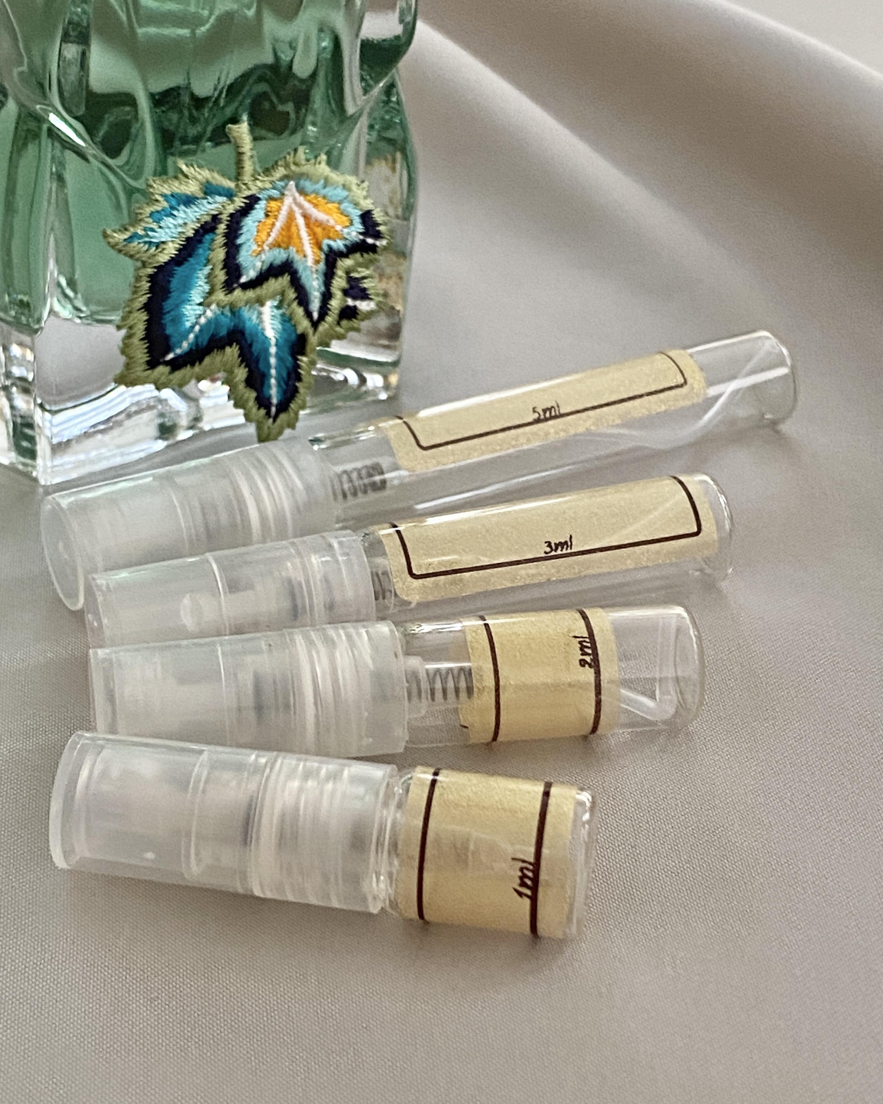 Jean Paul Gaultier Le Beau Paradise Garden fragrance and sample bottles
