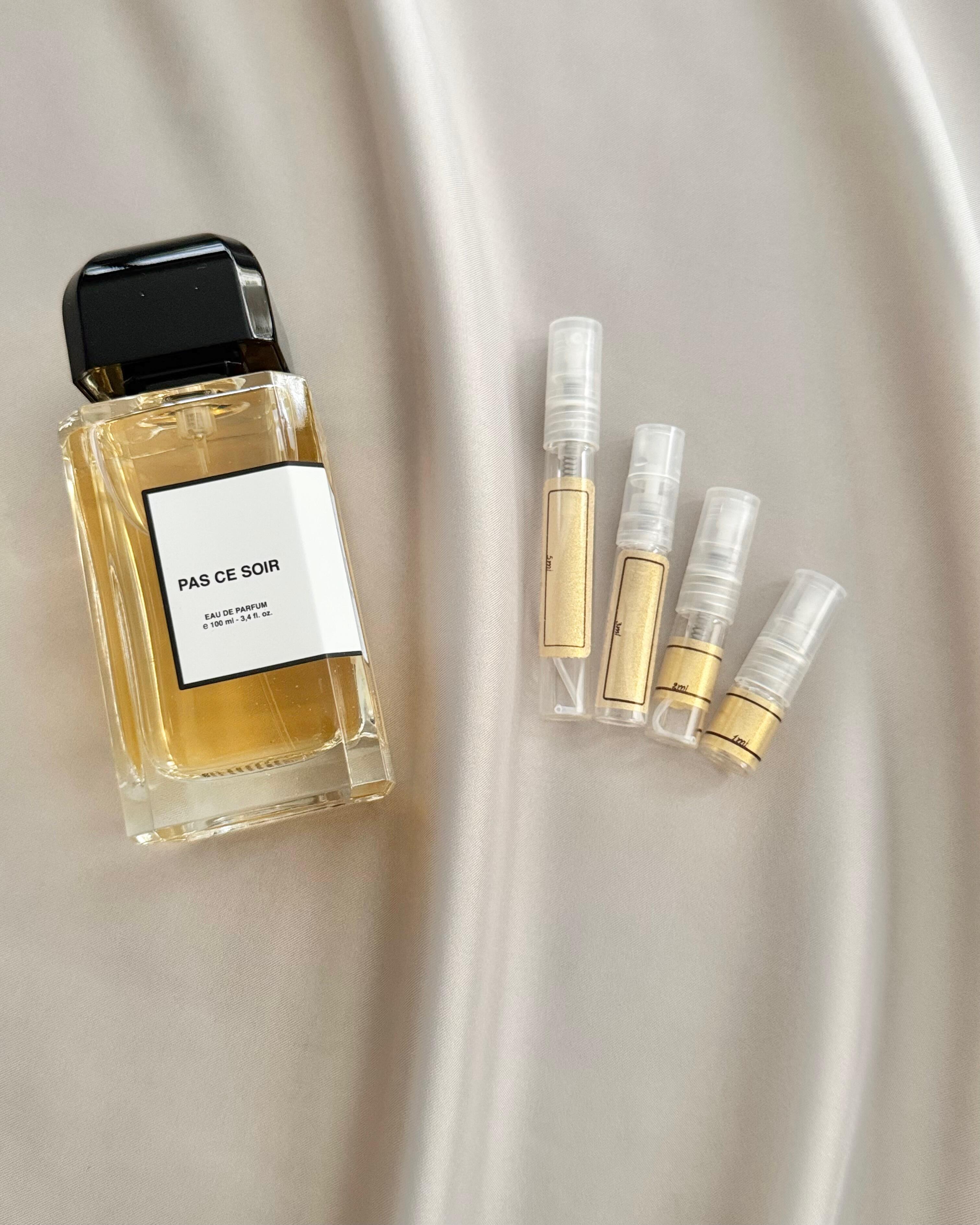 BDK Parfums Pas Ce Soir with sample bottles