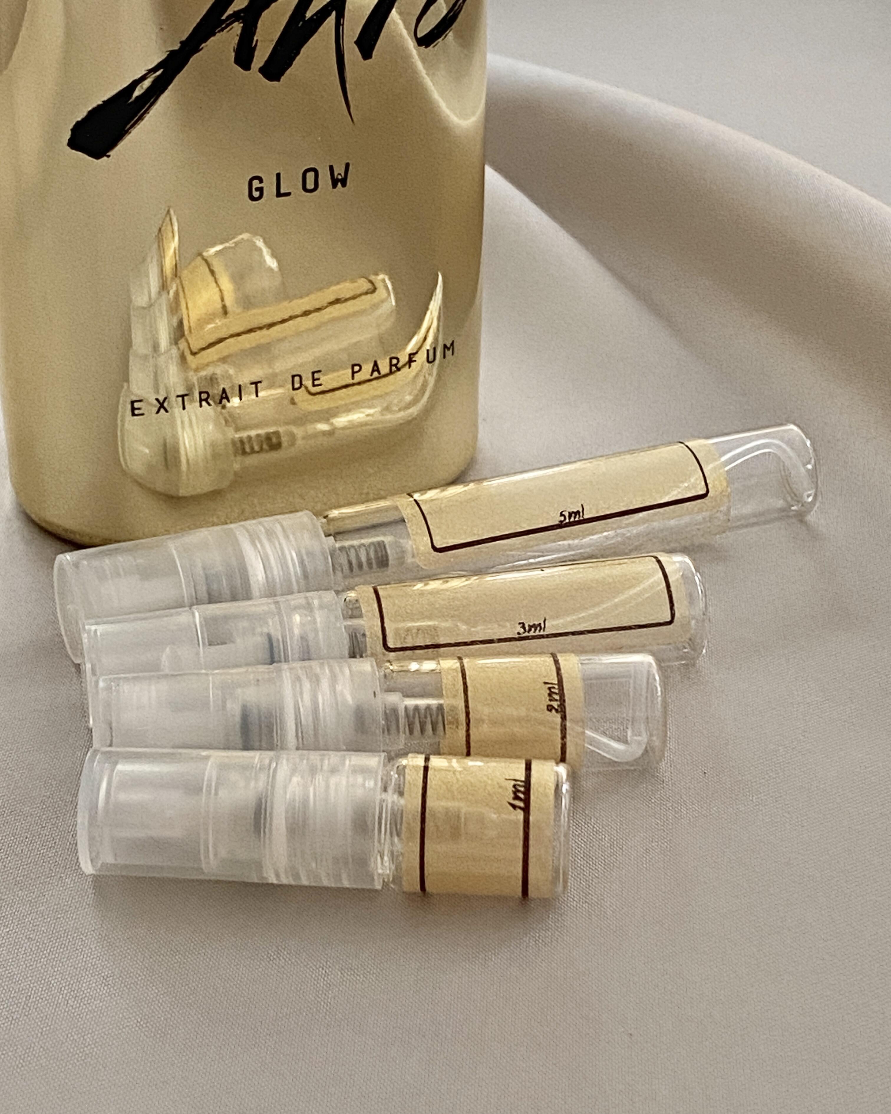 Akro Glow and sample bottles