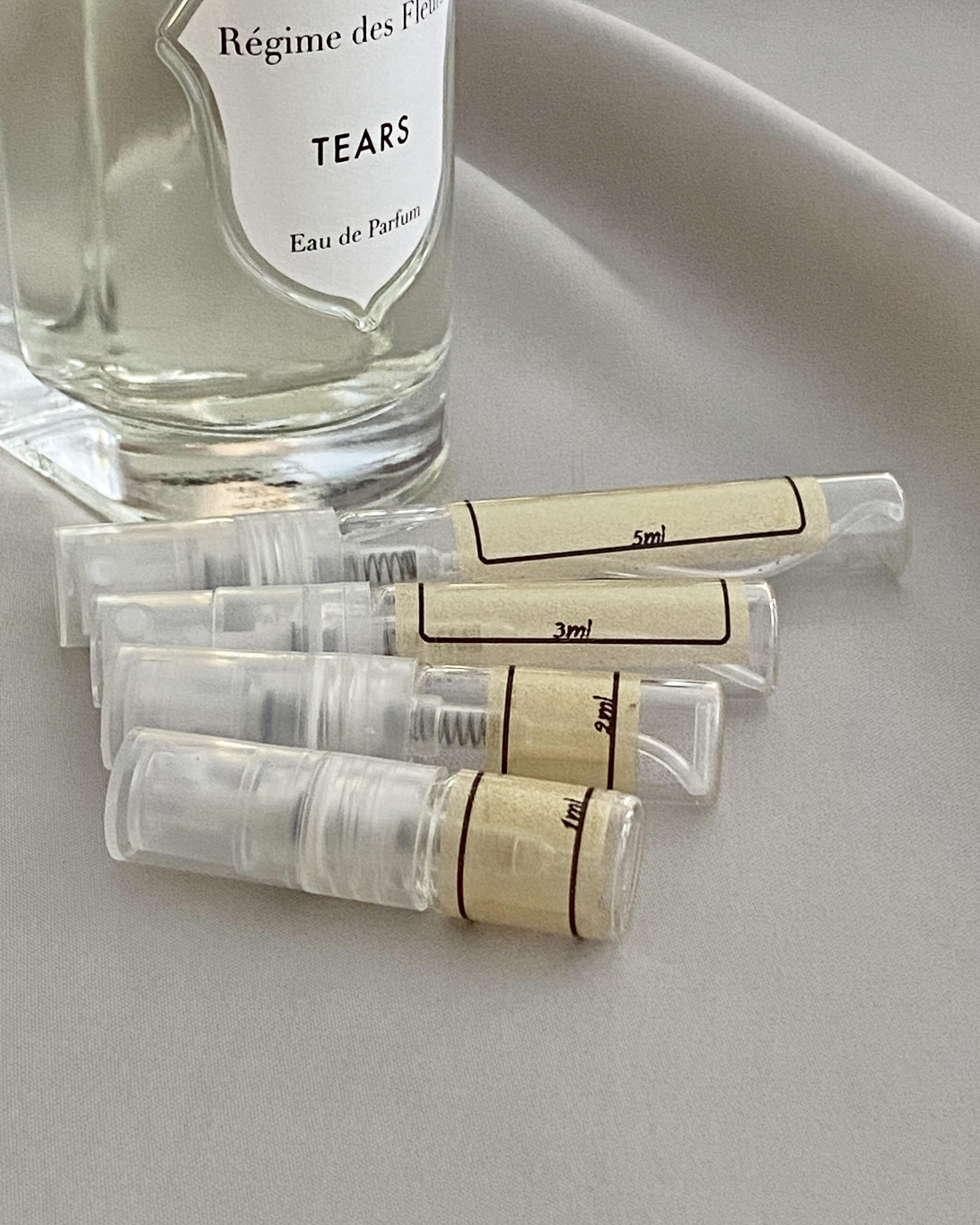 Regime Des Fleurs Tears and sample bottles