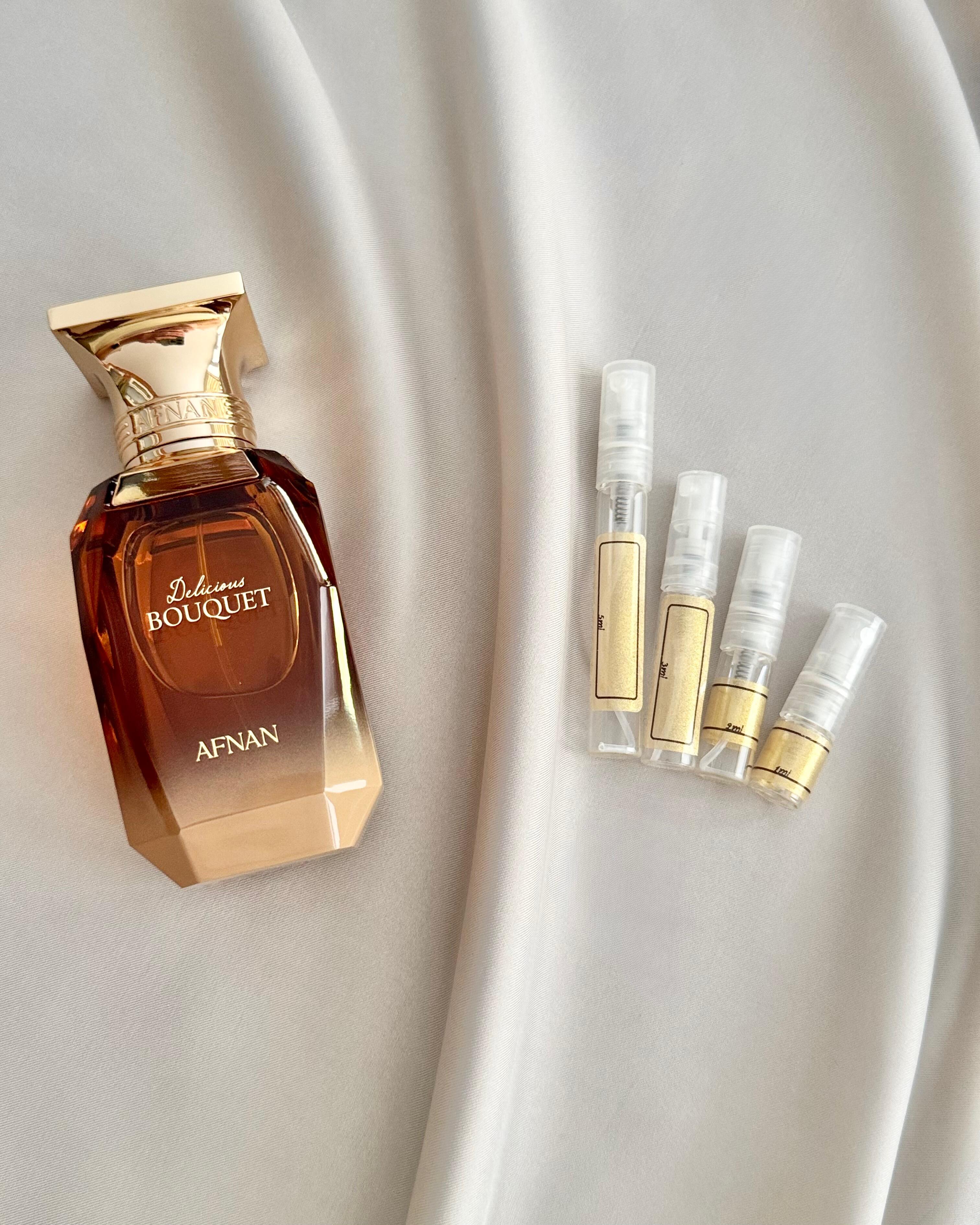 Afnan Perfume Delicious Bouquet with sample bottles