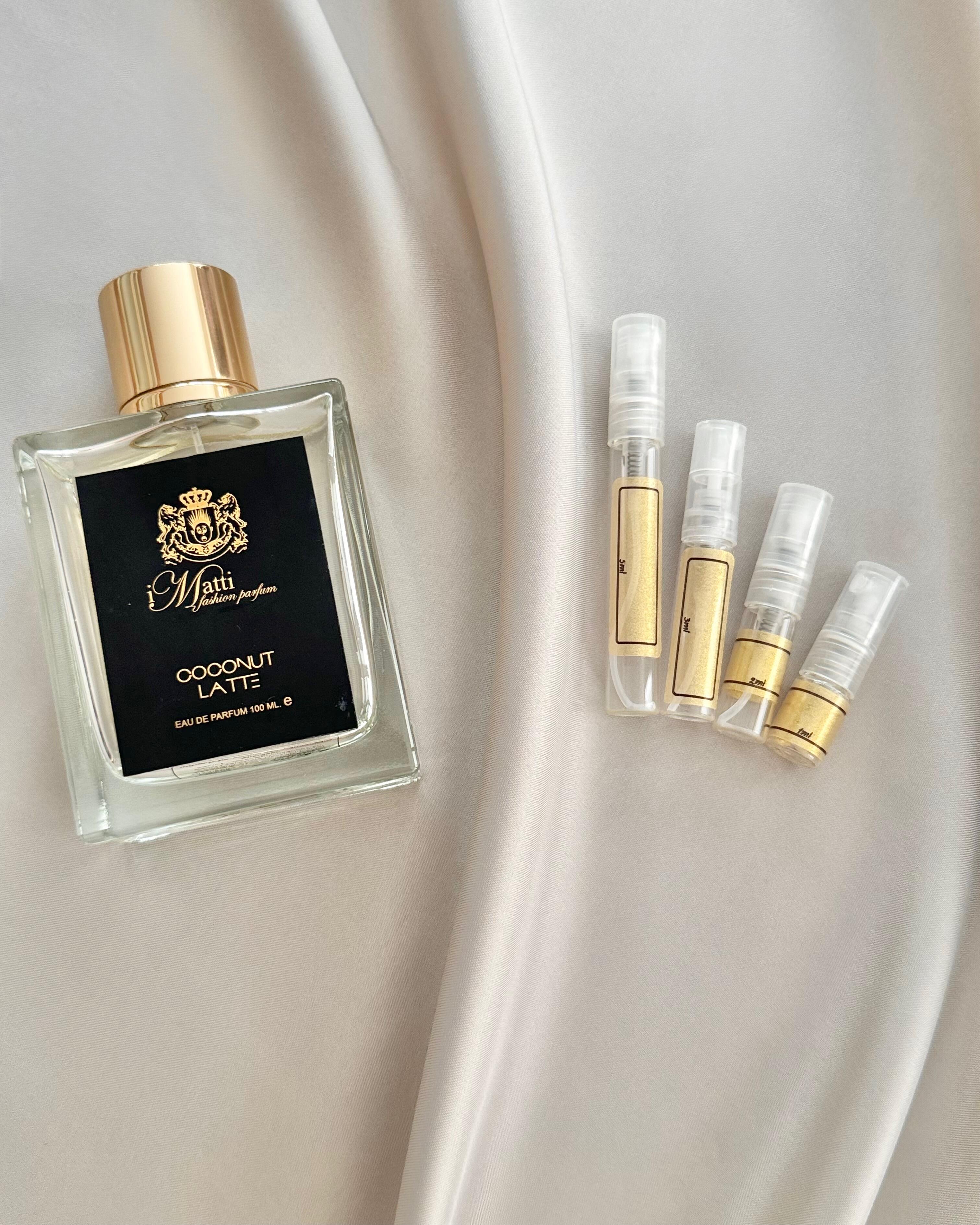I Matti Coconut Latte perfume with sample bottles with sample bottles