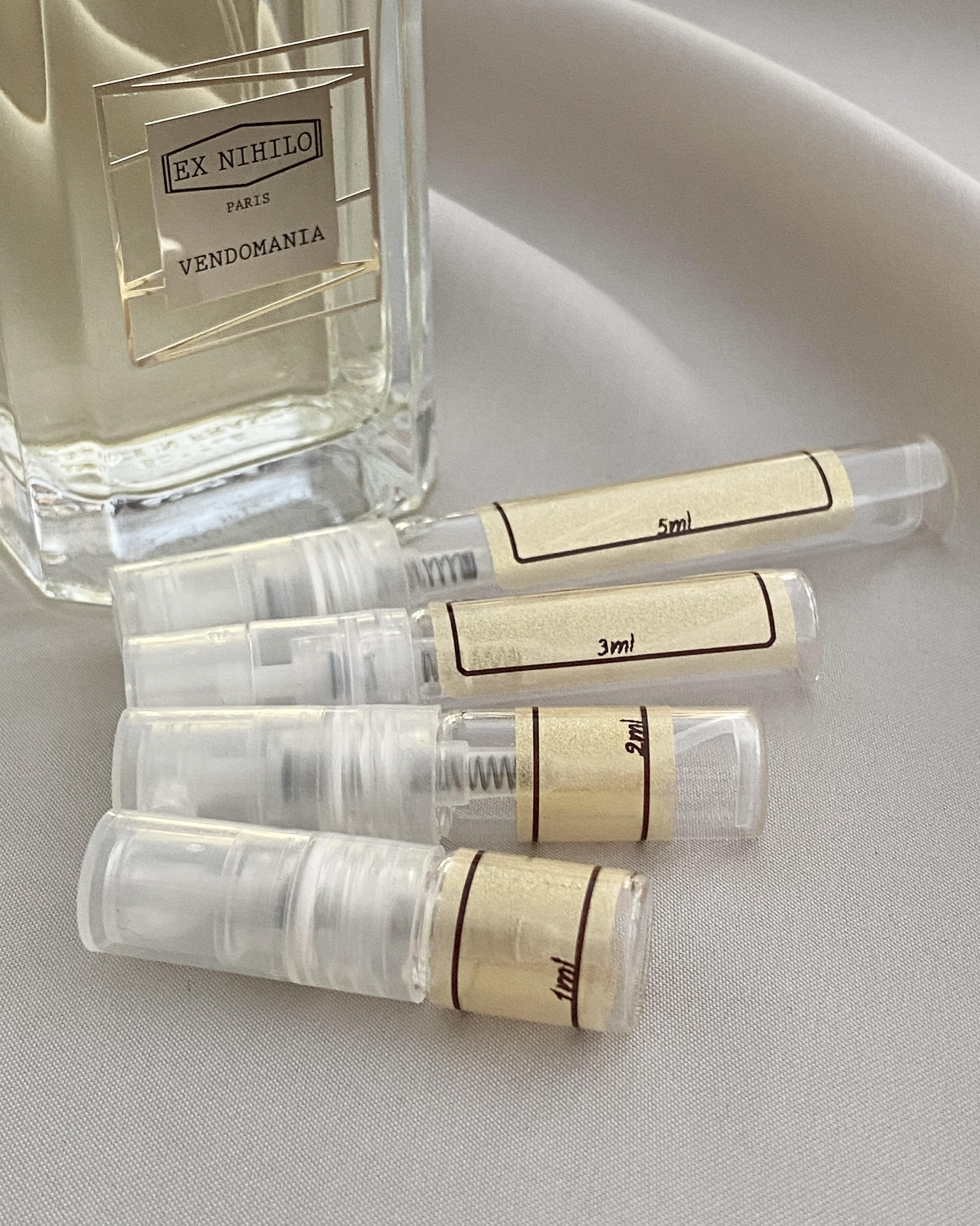 Ex Nihilo Vendomania and sample bottles