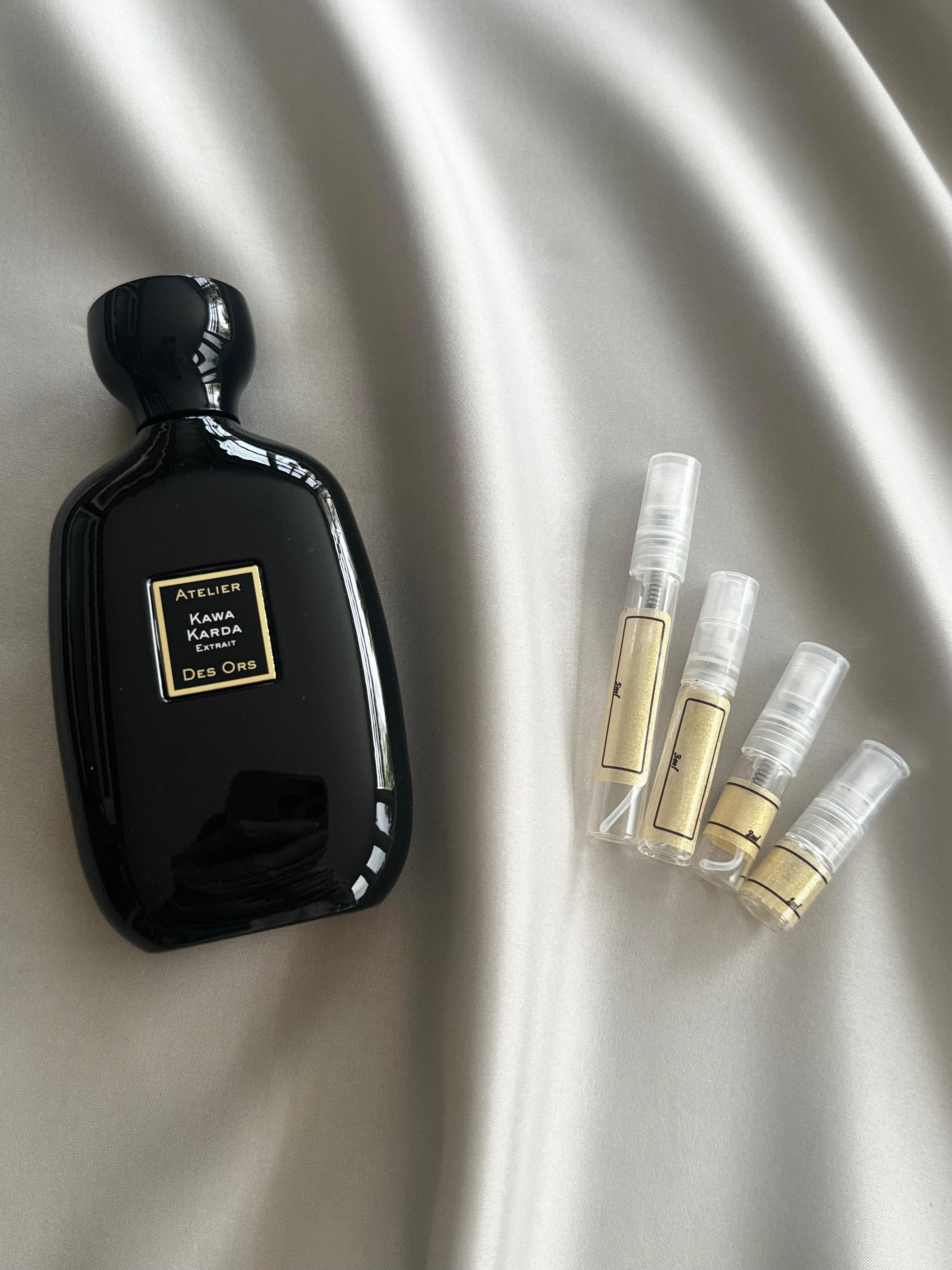 Atelier Des Ors Kawa Karda perfume with sample bottles