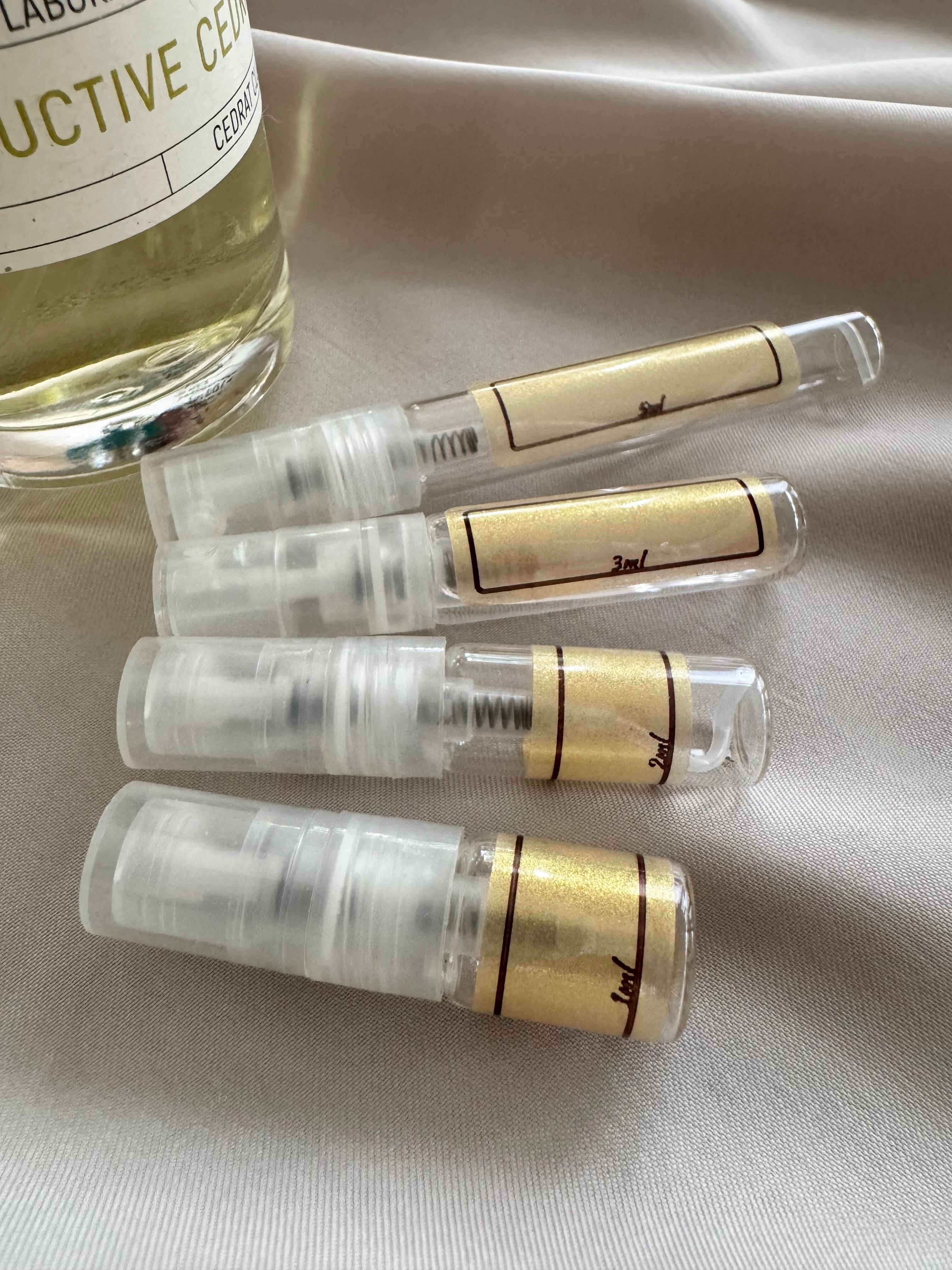 Les Liquides Imaginaires Seductive Cedrat and sample bottles