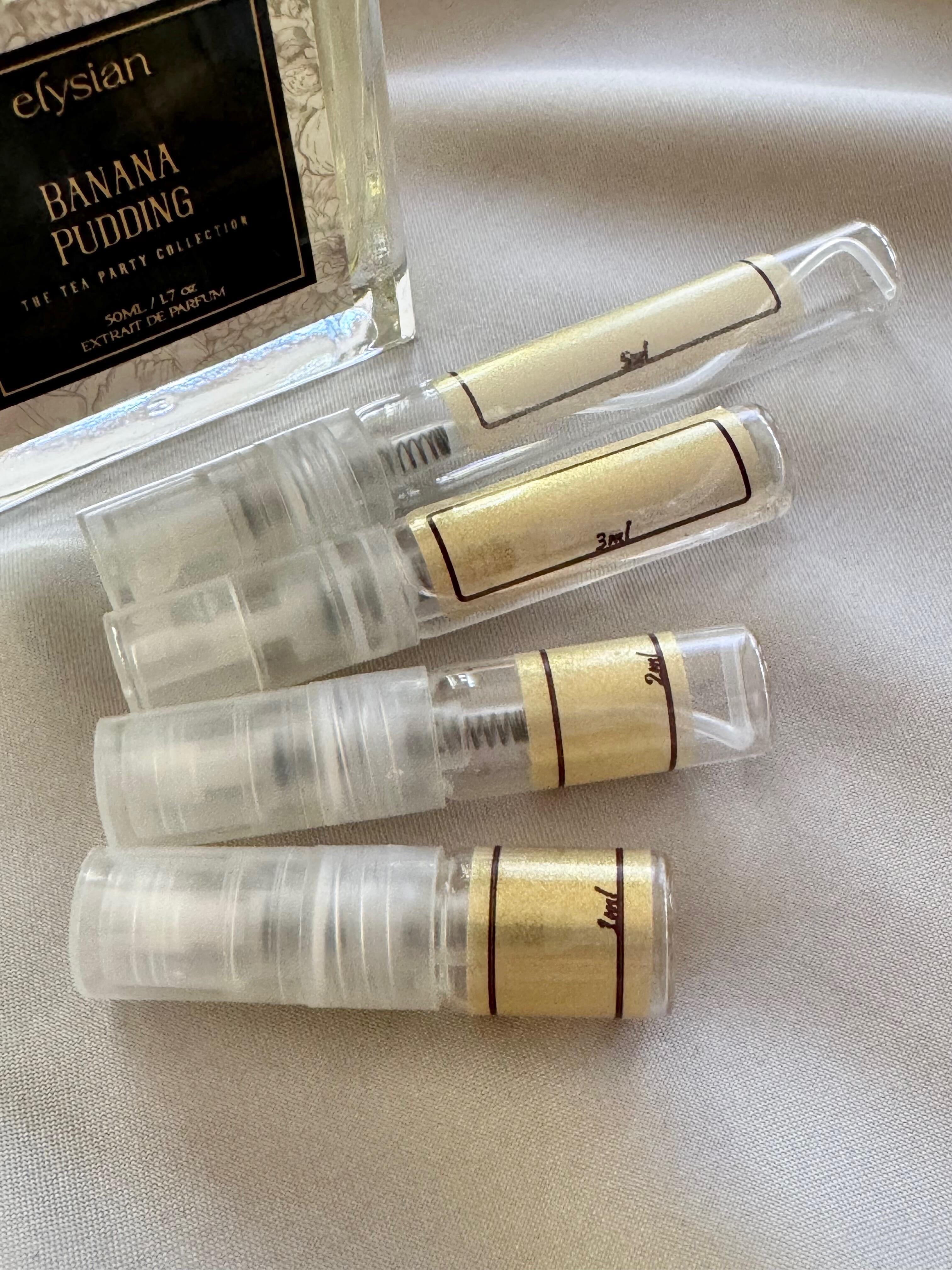 Elysian Banana Pudding with sample bottles